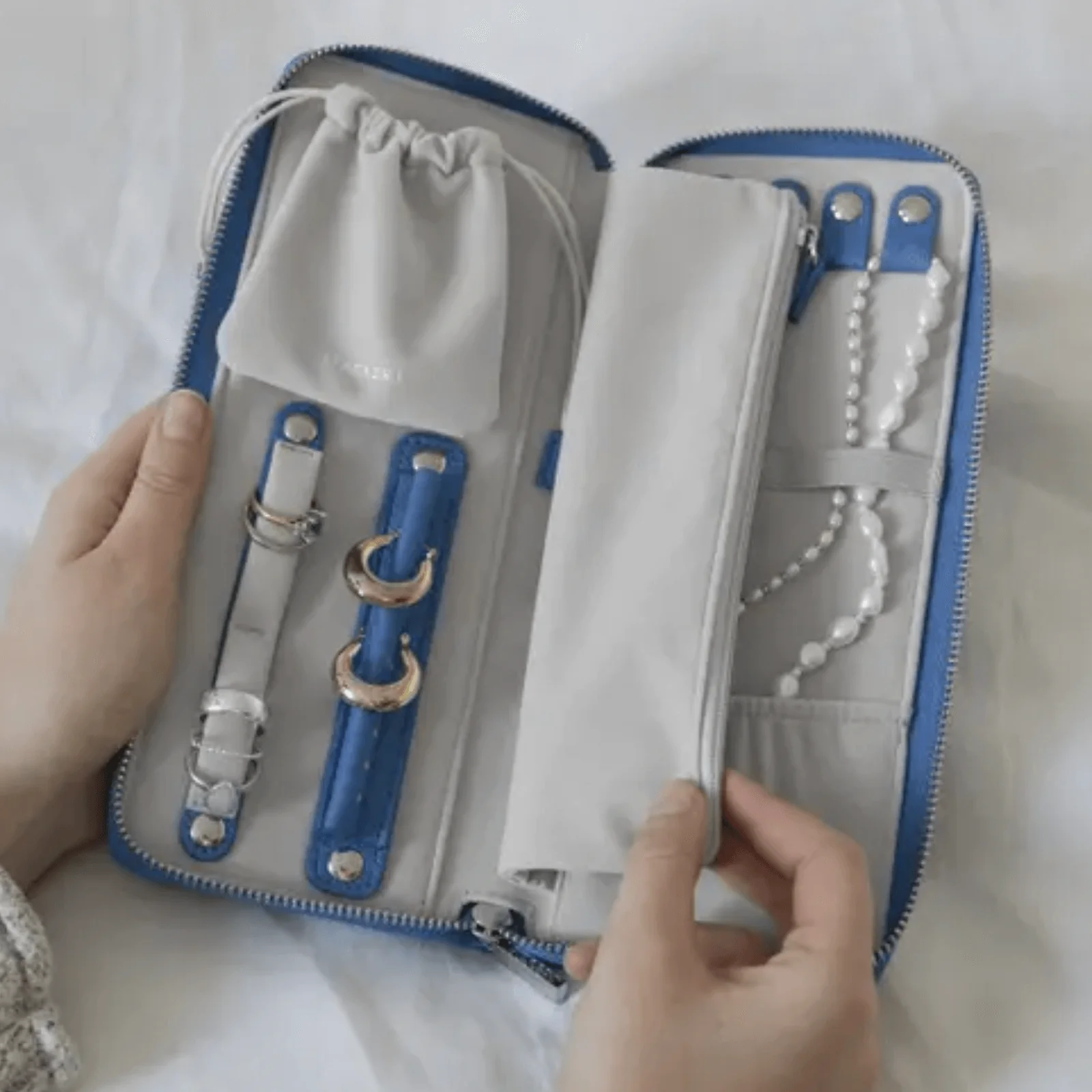 Stackers Jewellery Roll - Azure Blue