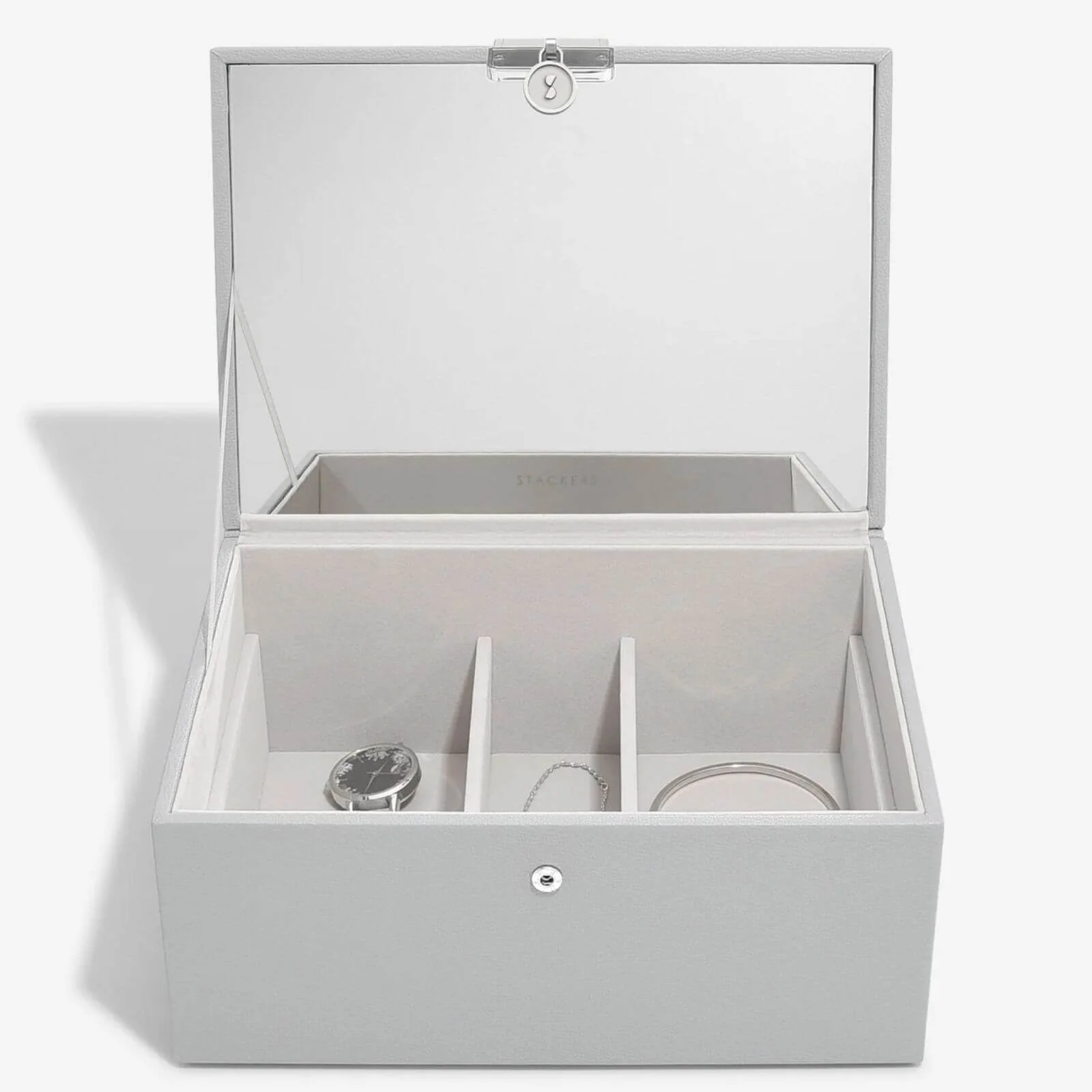 Stackers Luxury Classic 2 Tone Jewellery Box - Grey - Image 4