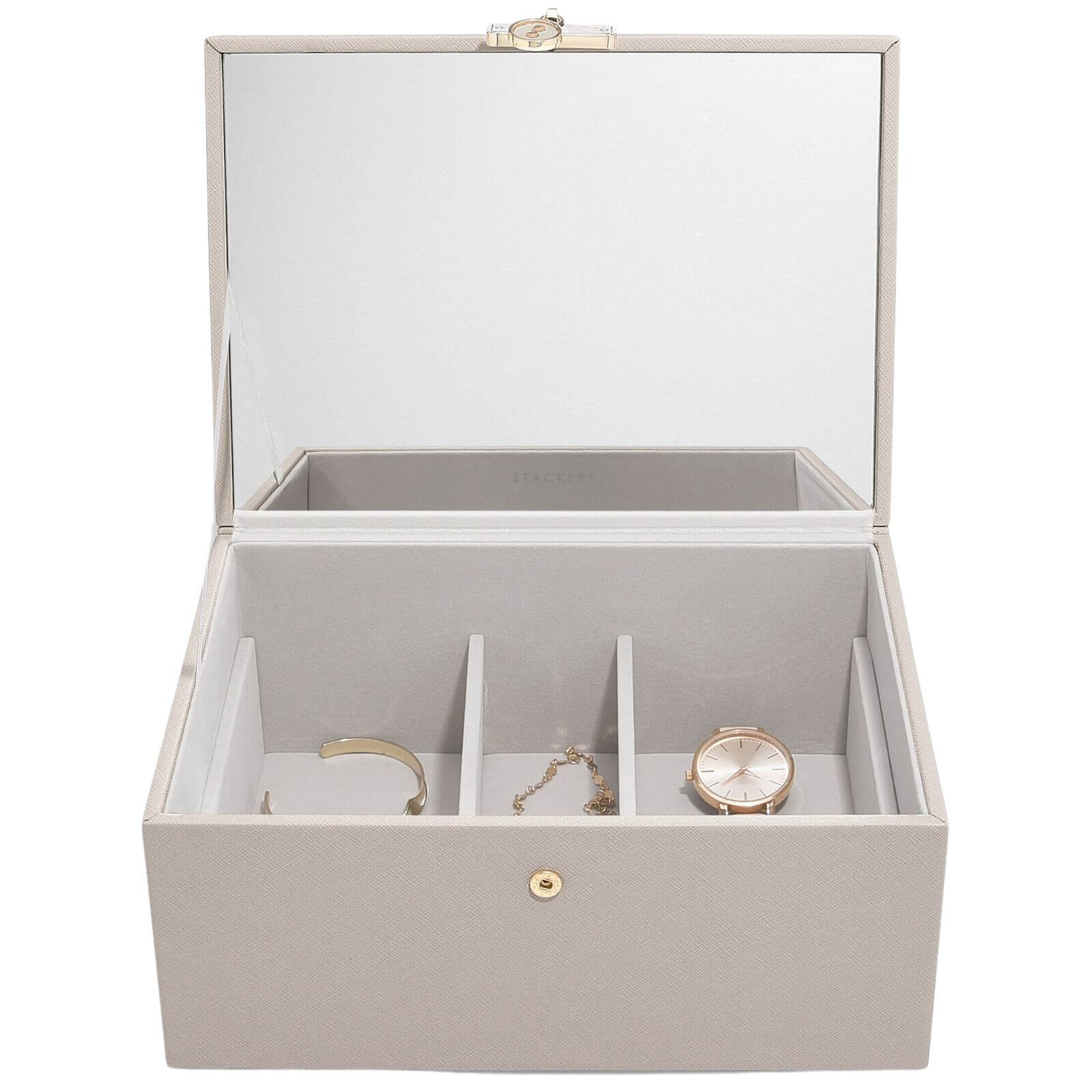 Stackers Luxury Classic 2 Tone Jewellery Box - Taupe - Image 3