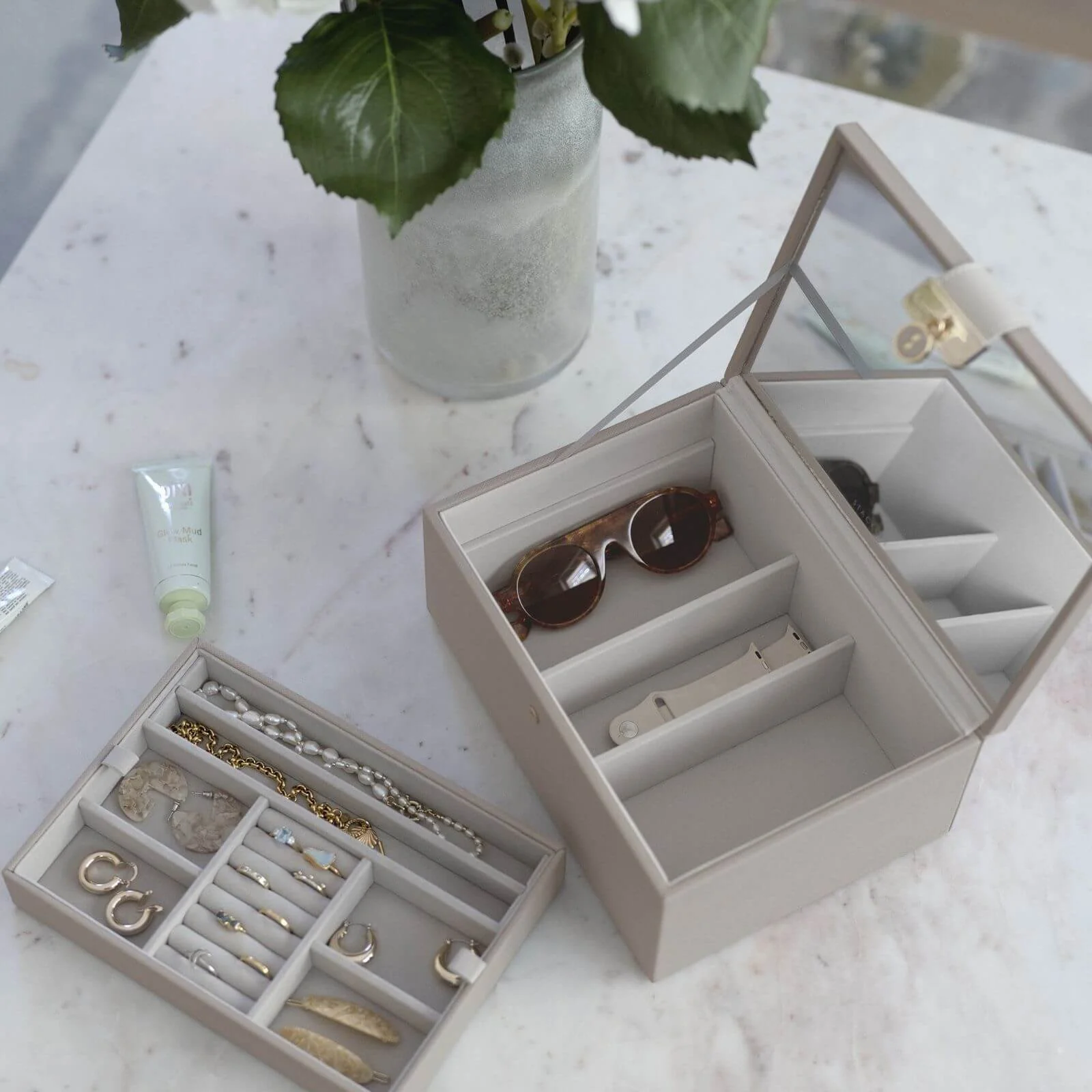 Stackers Luxury Classic 2 Tone Jewellery Box - Taupe - Image 4