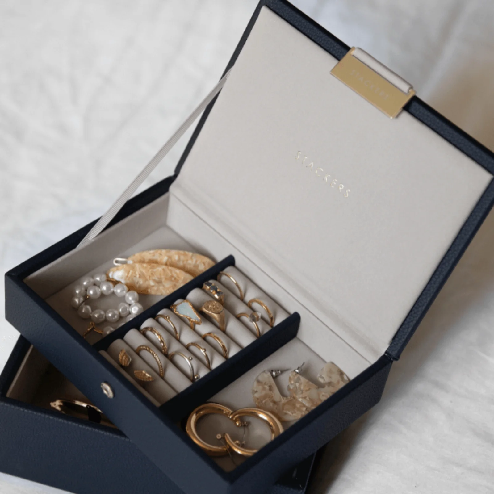 Stackers Mini Jewellery Box (Set) - Pebble Navy - Image 4