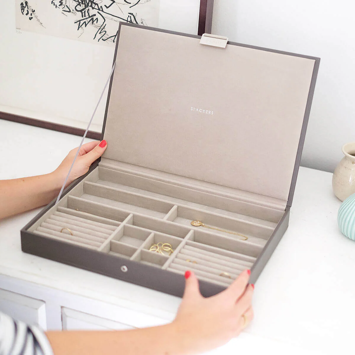 Stackers Supersize Jewellery Box (Lid) - Mink - Image 4