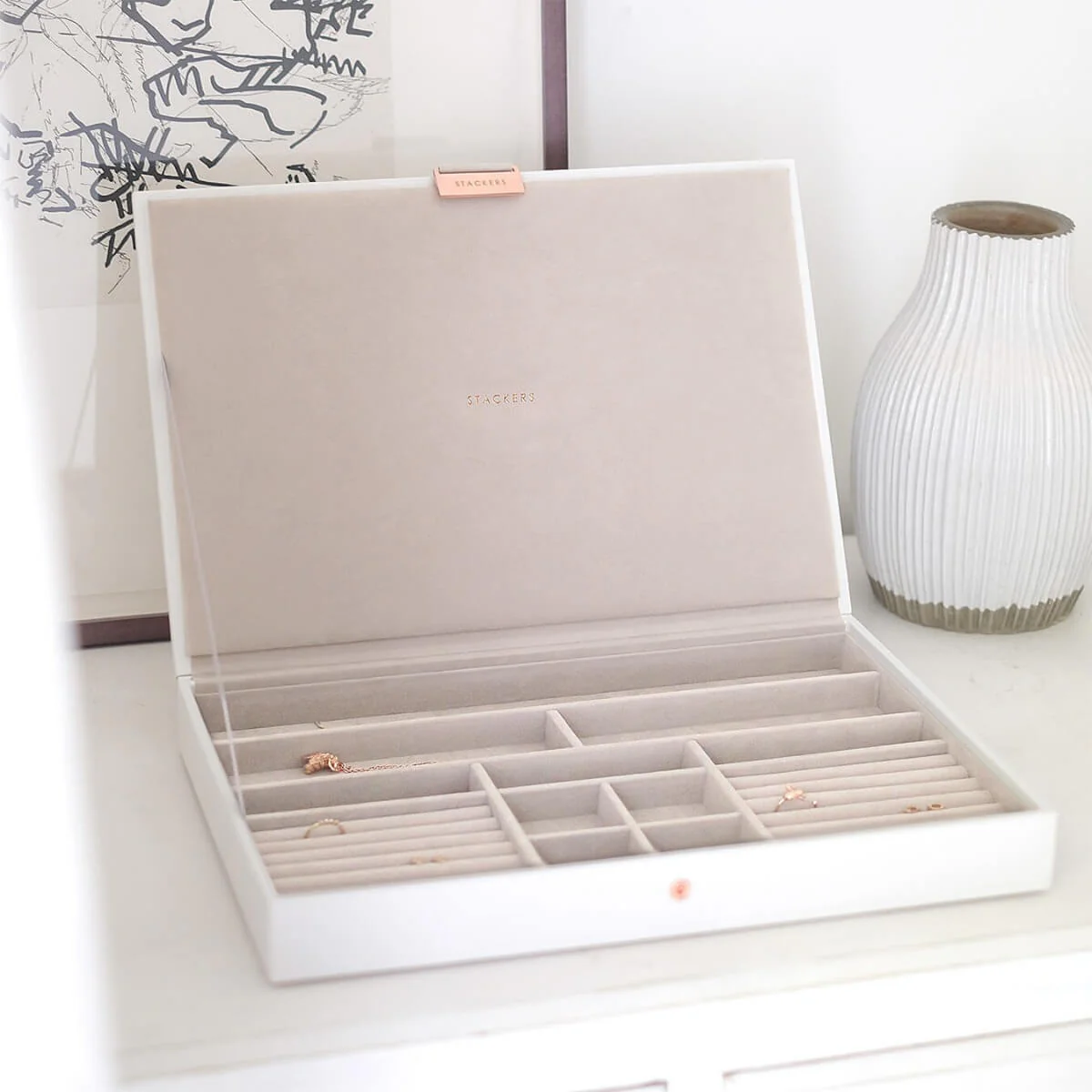 Stackers Supersize Jewellery Box (Lid) - White - Image 4