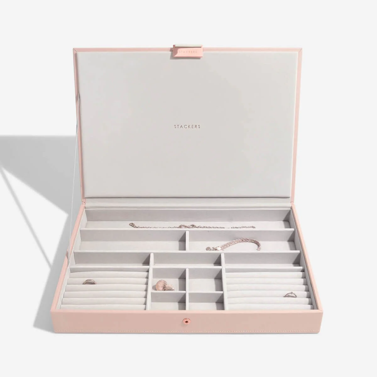 Stackers Supersize Jewellery Box (Set) - Blush Pink (Gold Hardware) - Image 4