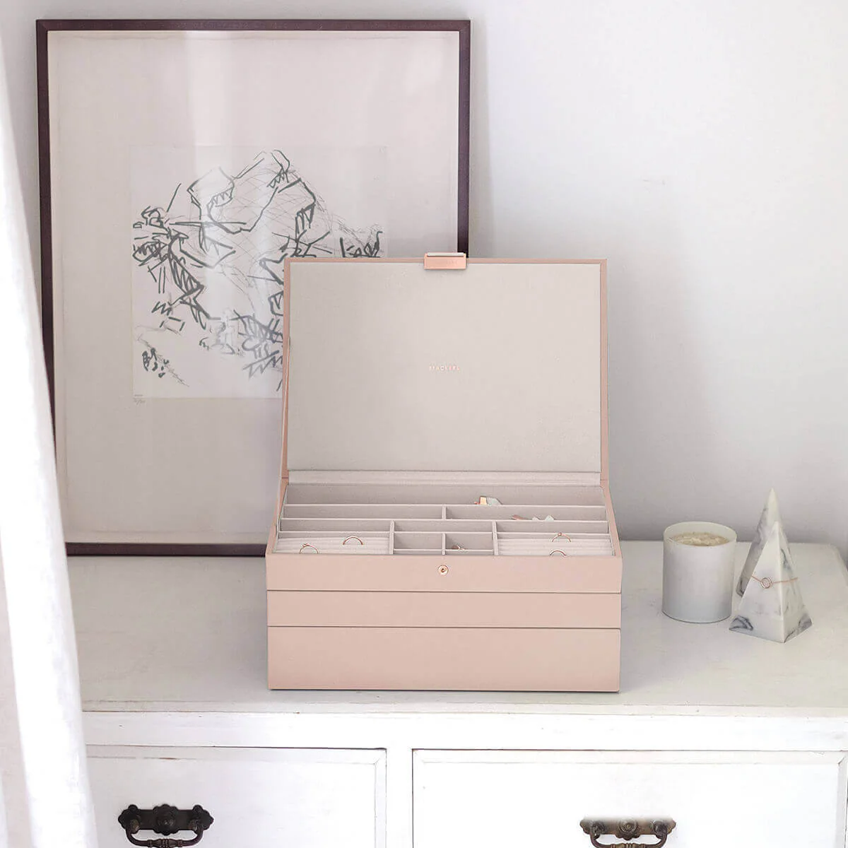 Stackers Supersize Jewellery Box (Set) - Blush Pink (Rose Gold Hardware) - Image 4