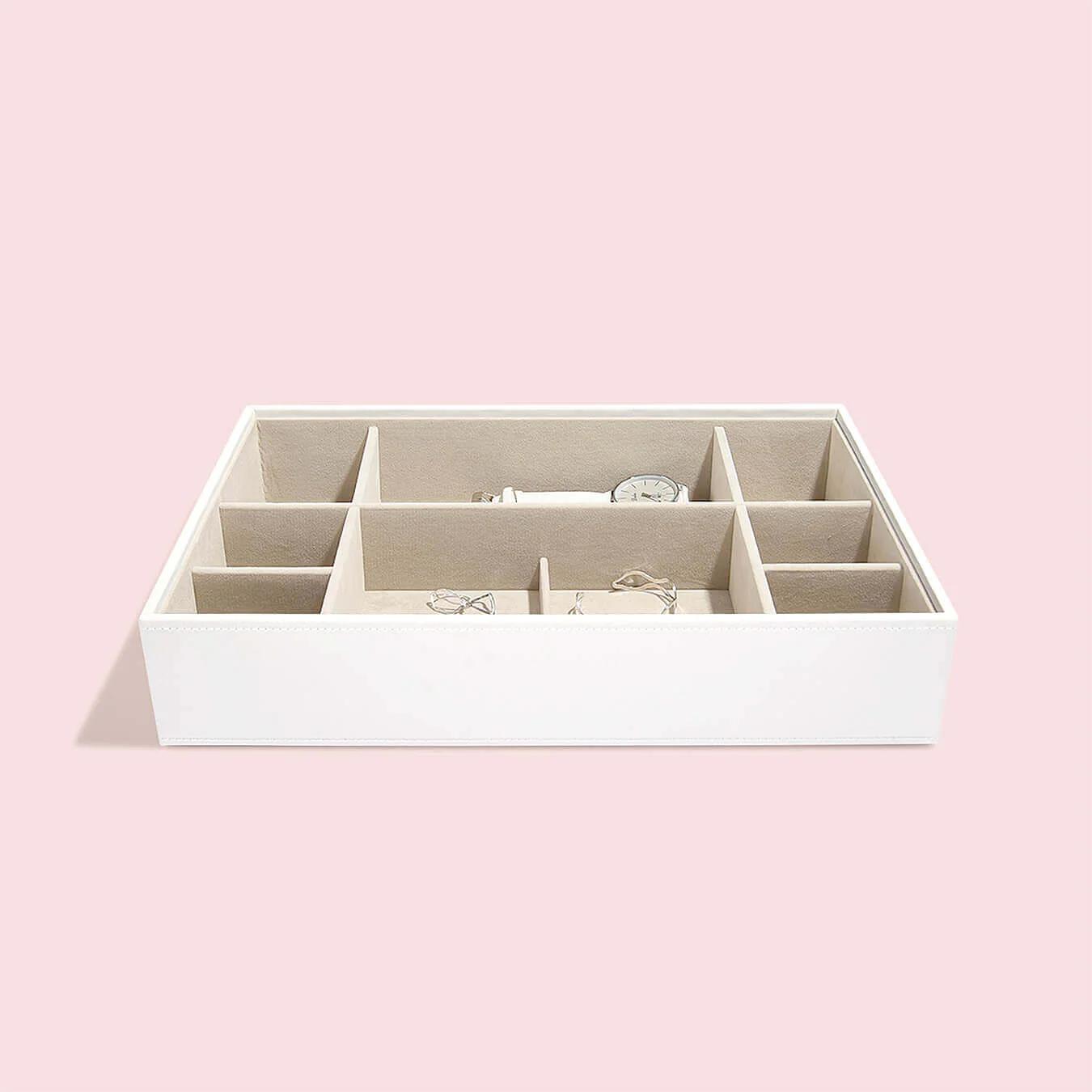 Stackers Supersize Jewellery Box (Watch & Accessory Layer) - White - Image 3