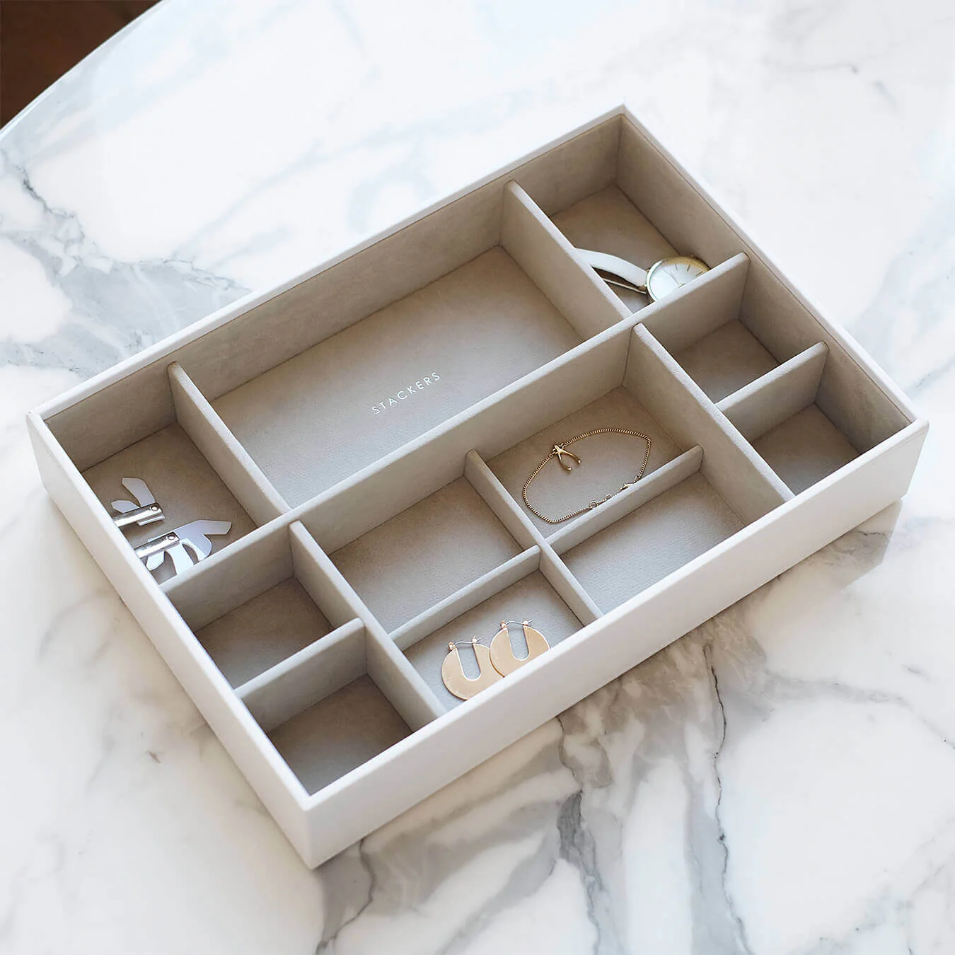 Stackers Supersize Jewellery Box (Watch & Accessory Layer) - White - Image 4