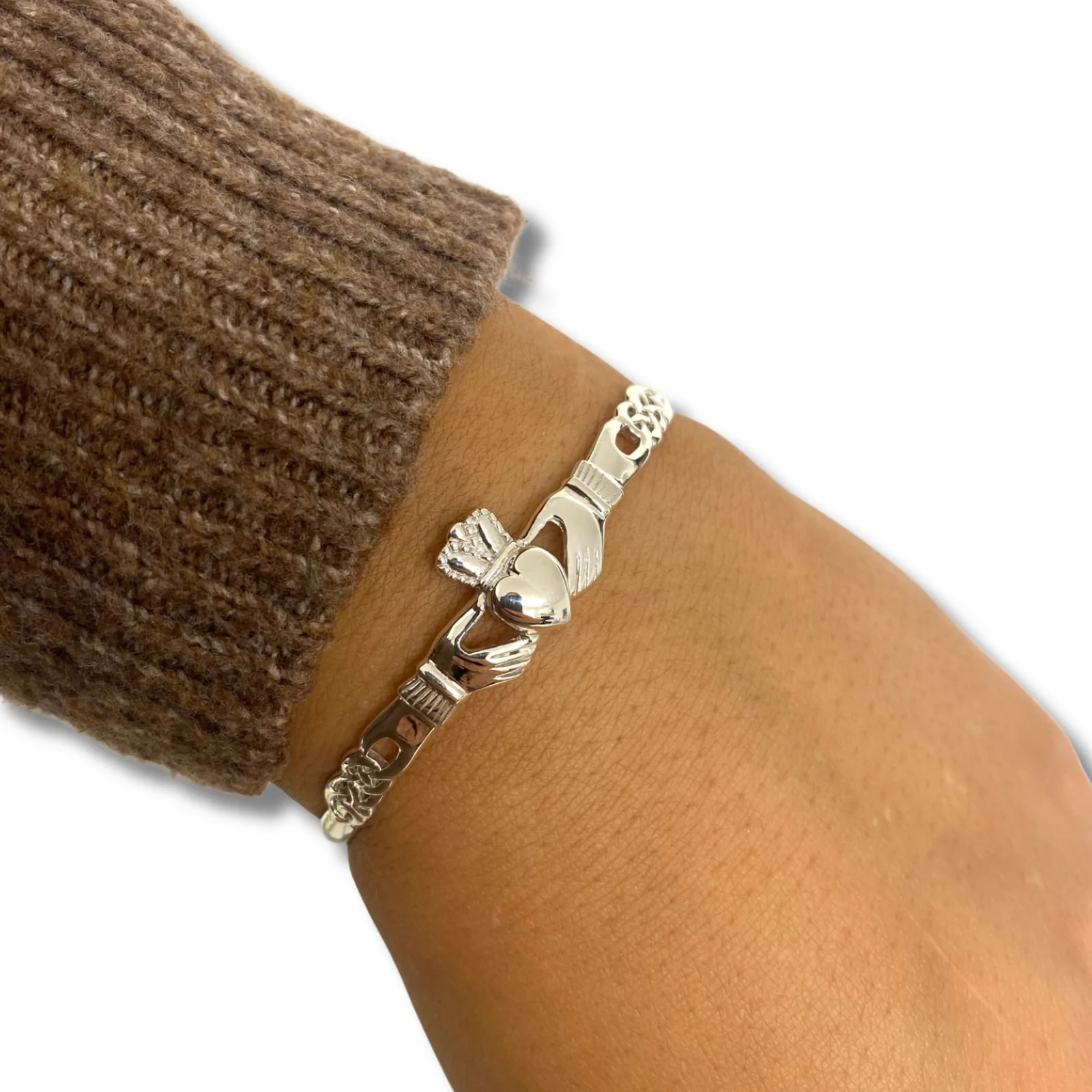 Sterling Silver Claddagh Bangle