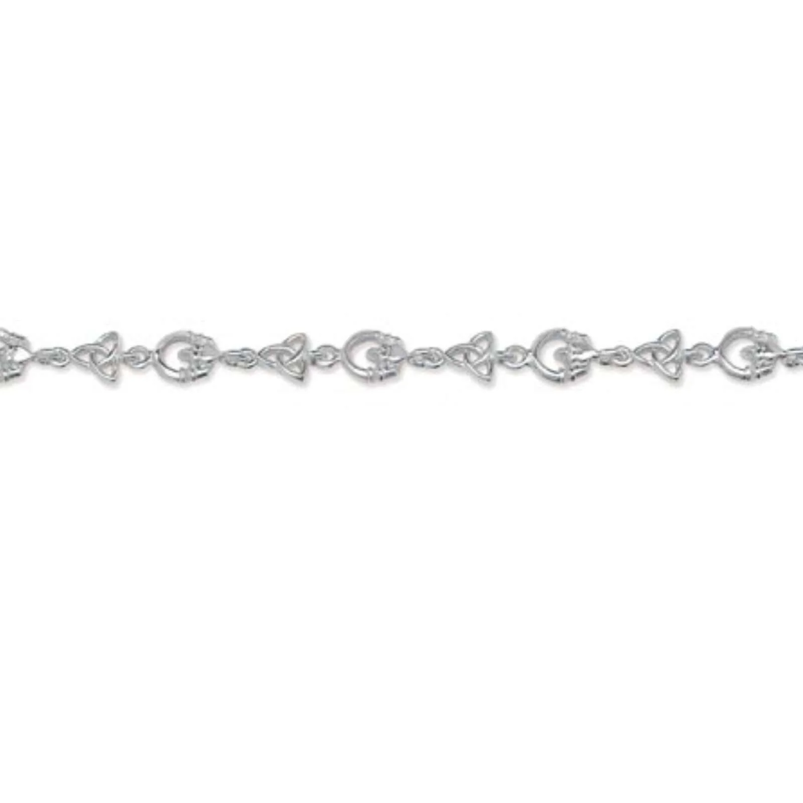 Sterling Silver Trinity & Claddagh Bracelet - Image 2