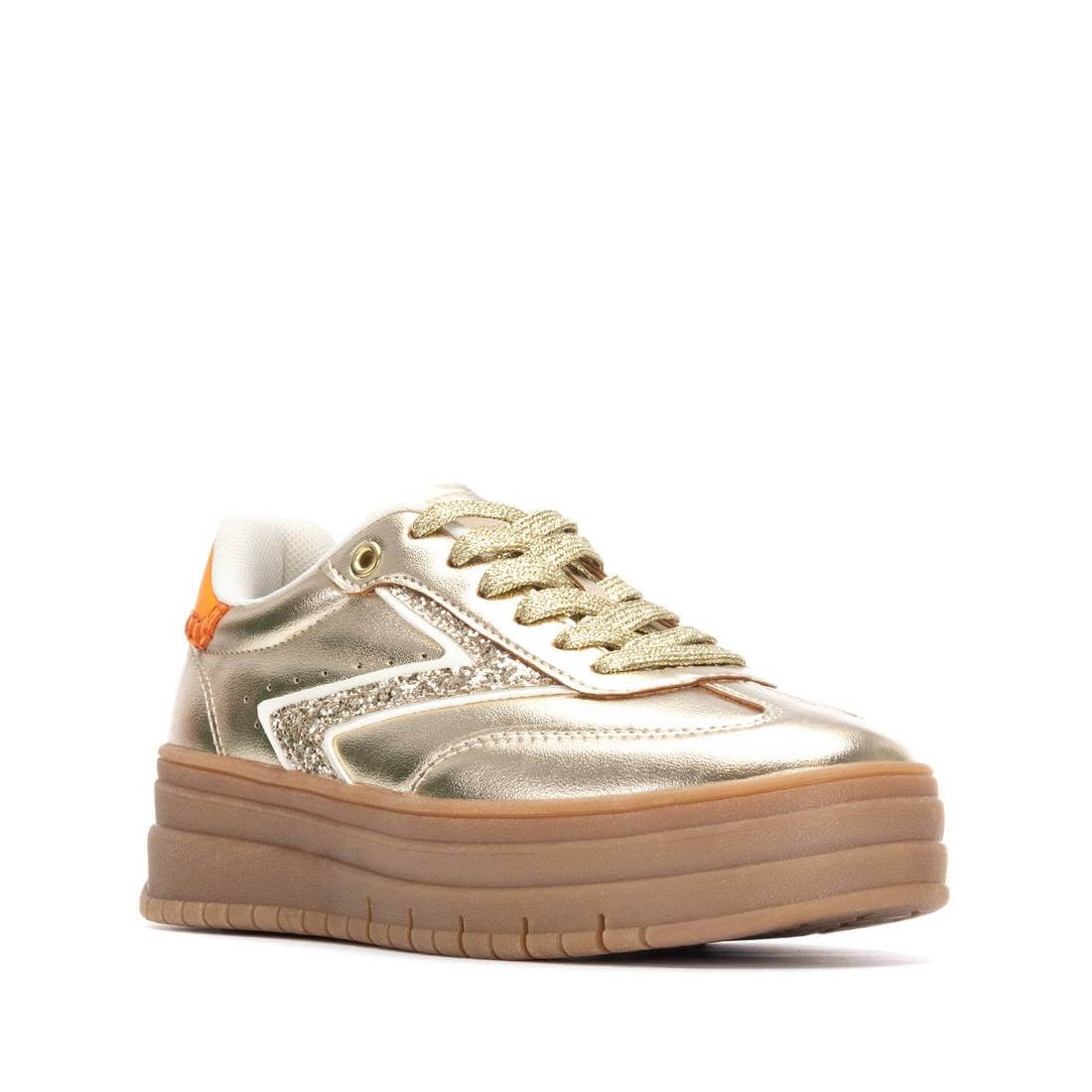 Teddy Smith Gold & Orange Elevated Gum Sole Sneakers - Image 2