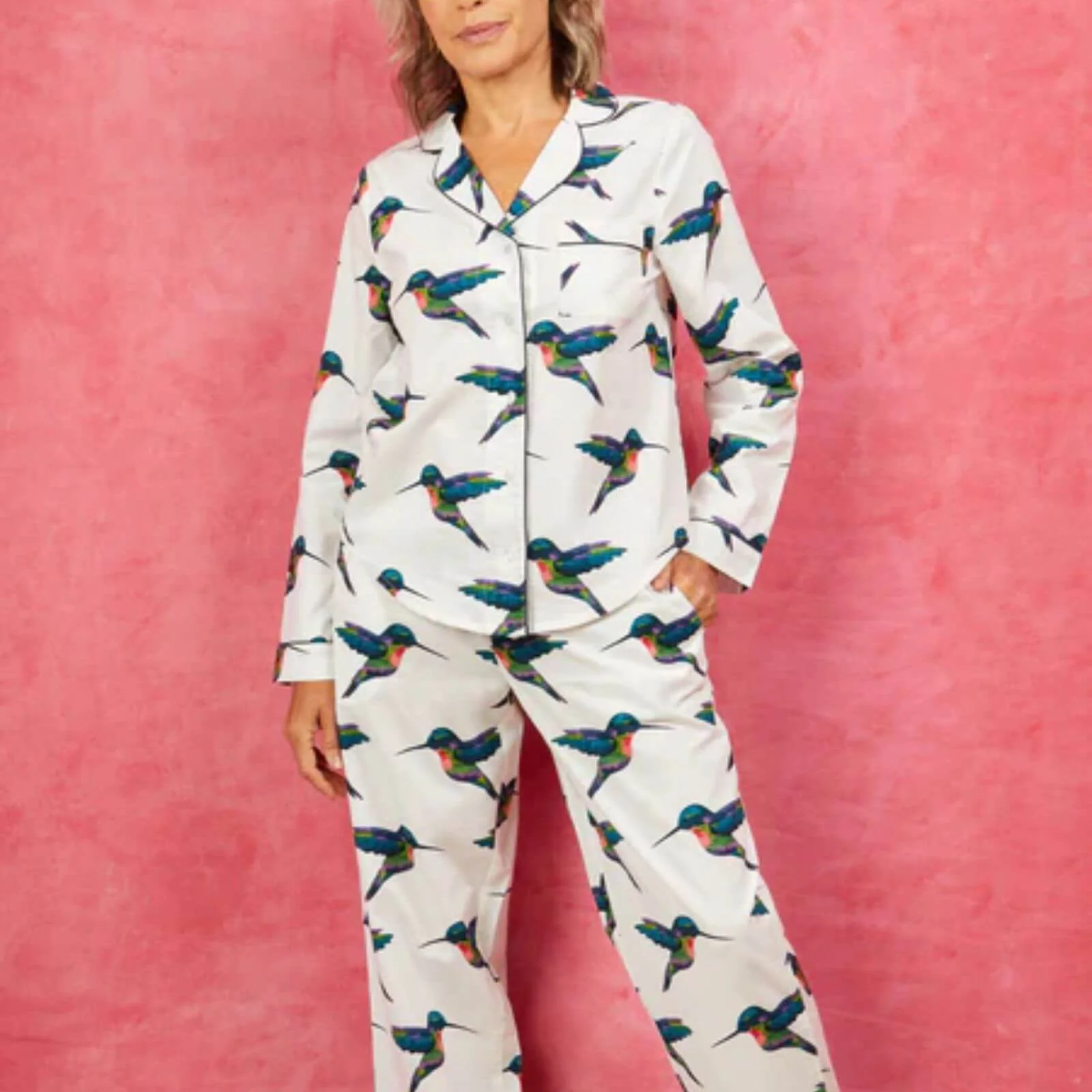 Their Nibs Cotton Long Leg Pyjamas - White Hummingbird - Image 2