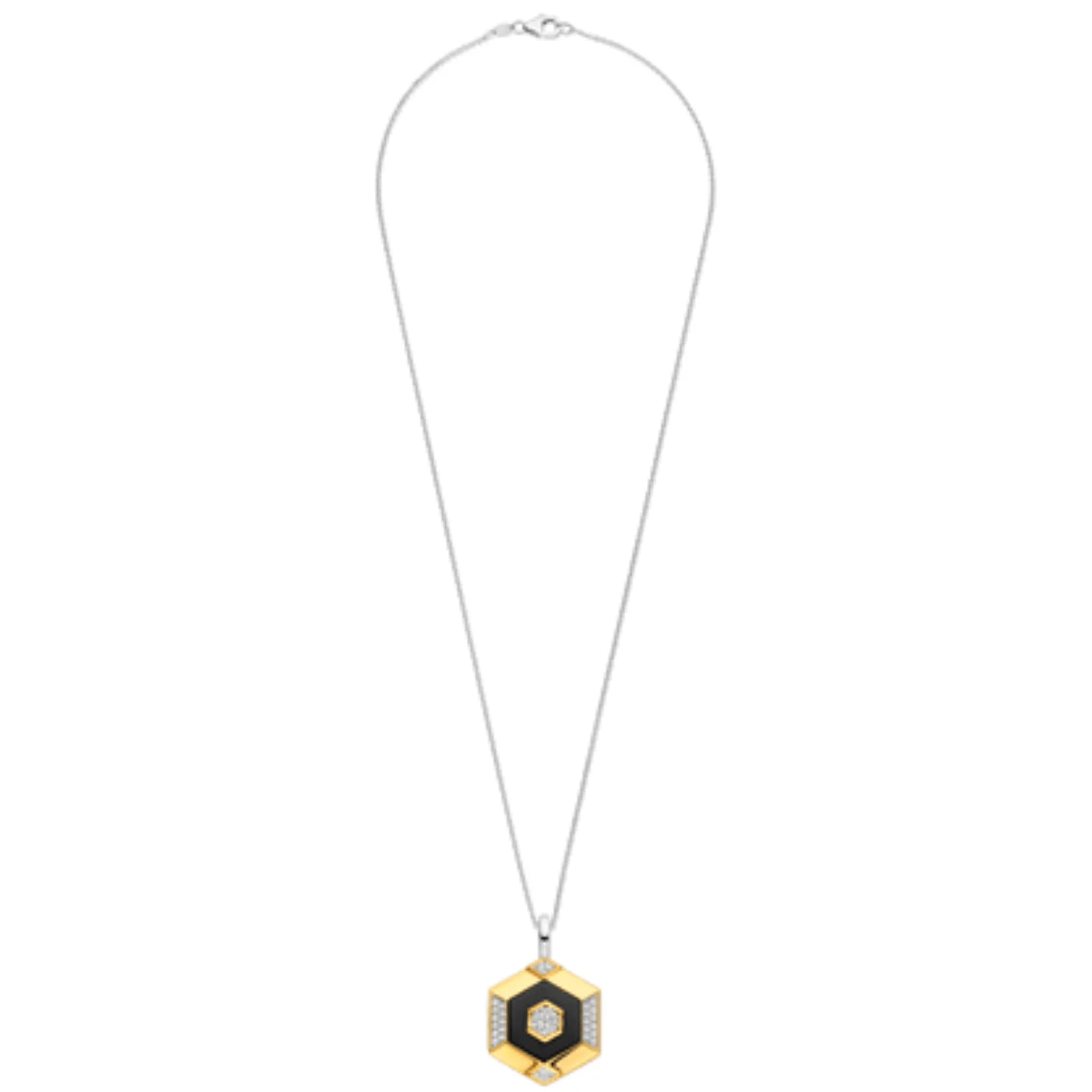Ti Sento Black, Gold & Silver Pendant Necklace - Image 3