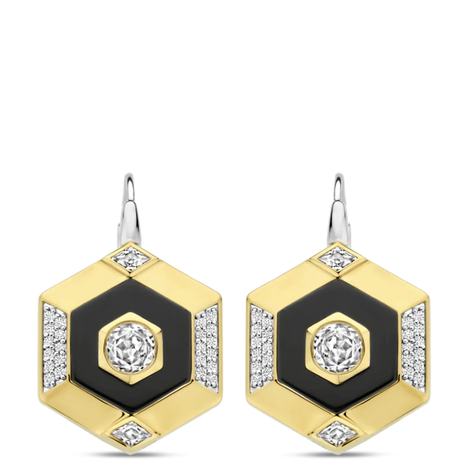 Ti Sento Gold & Black Drop Earrings - Image 2
