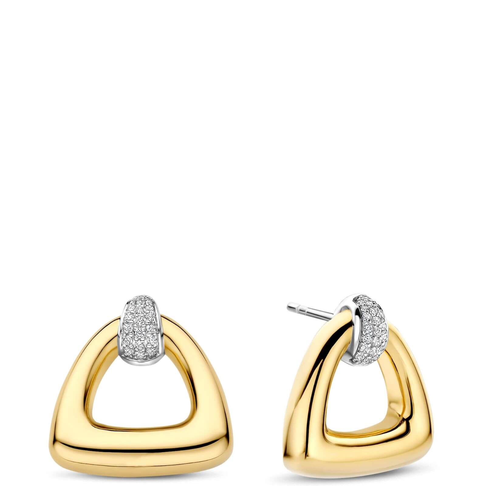 Ti Sento Gold Buckle Large Stud Earrings