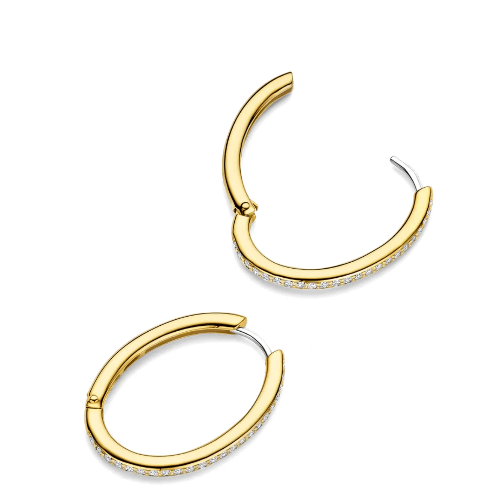 Ti Sento Gold Large Oval Hoop Earrings - Image 2