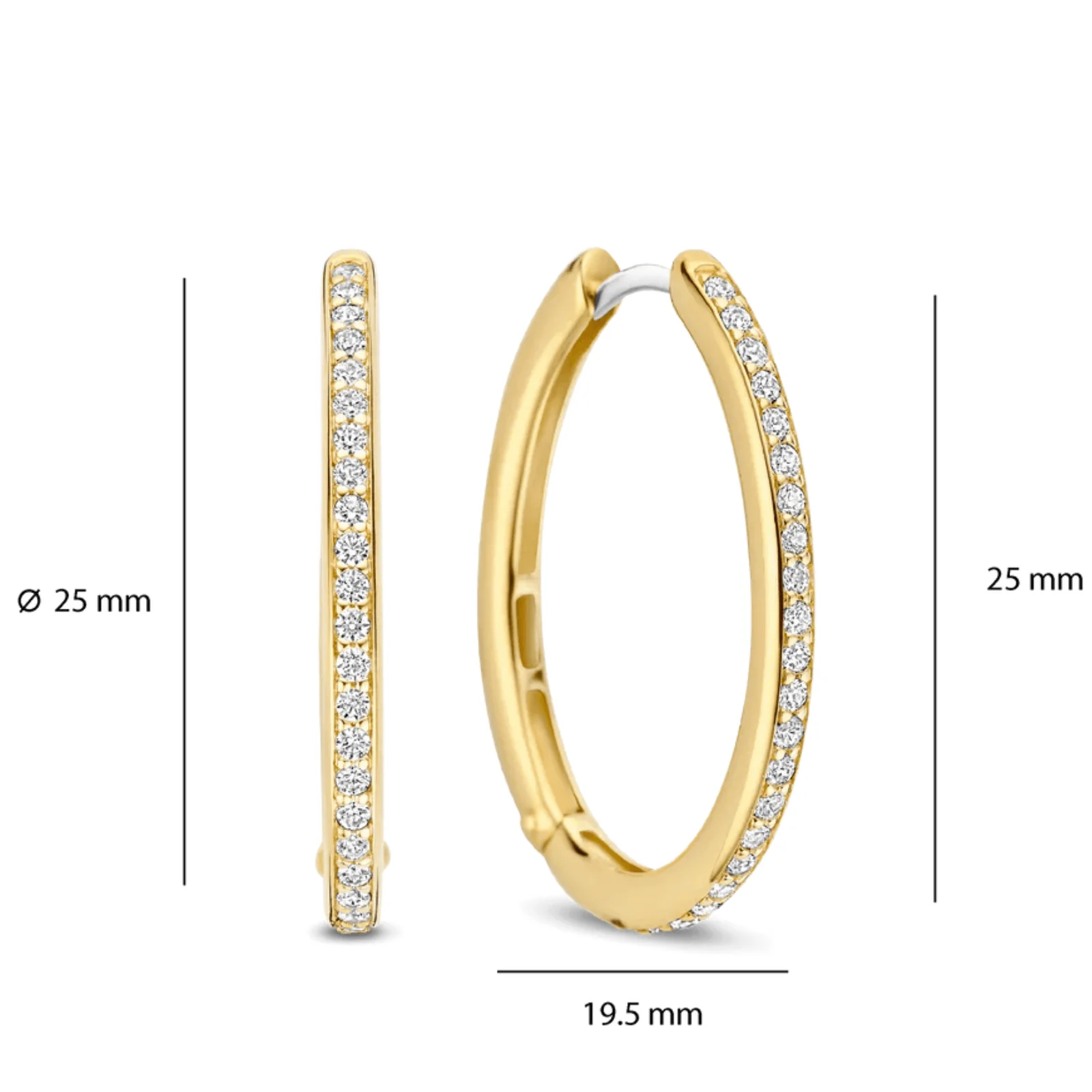 Ti Sento Gold Large Oval Hoop Earrings - Image 3