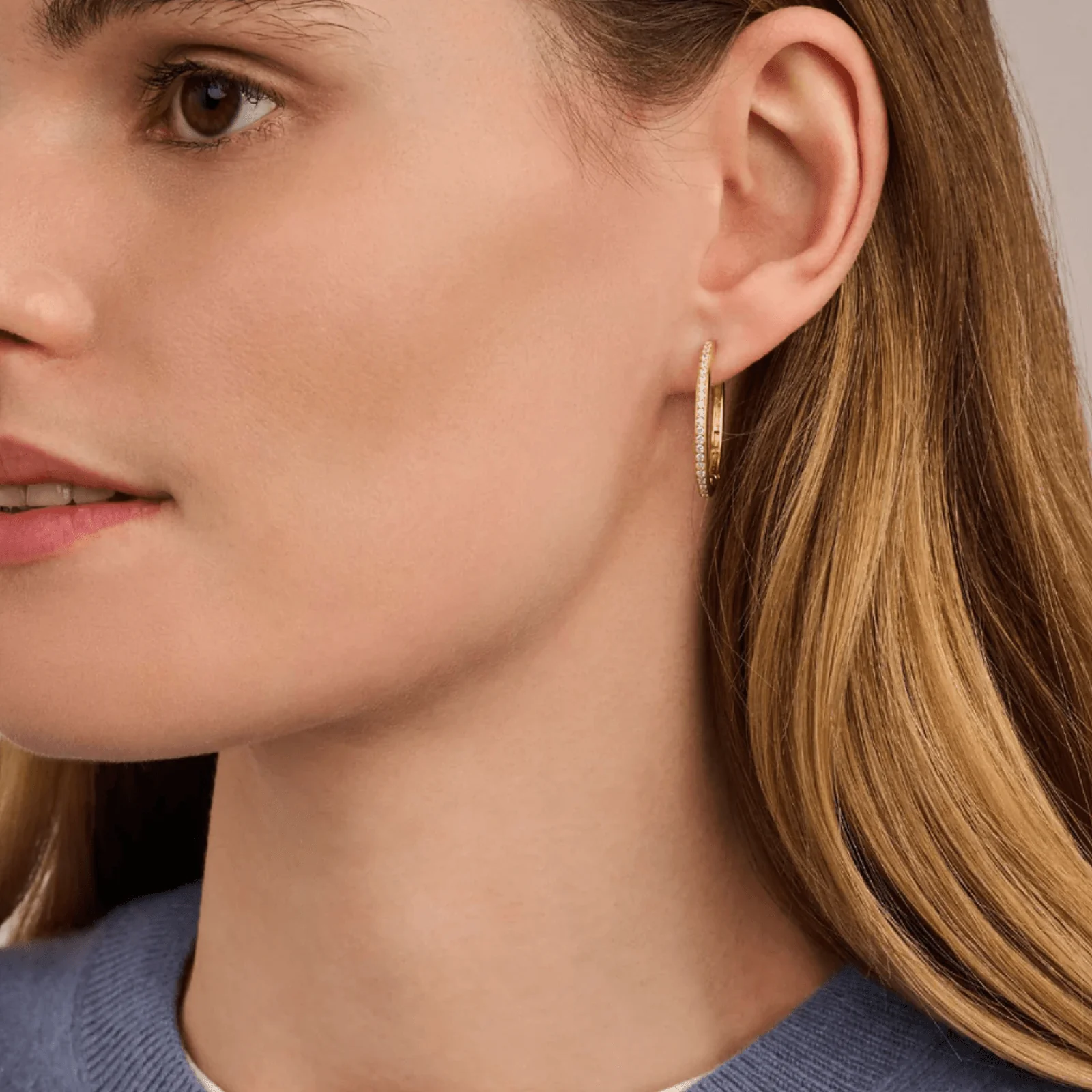 Ti Sento Gold Large Oval Hoop Earrings - Image 4