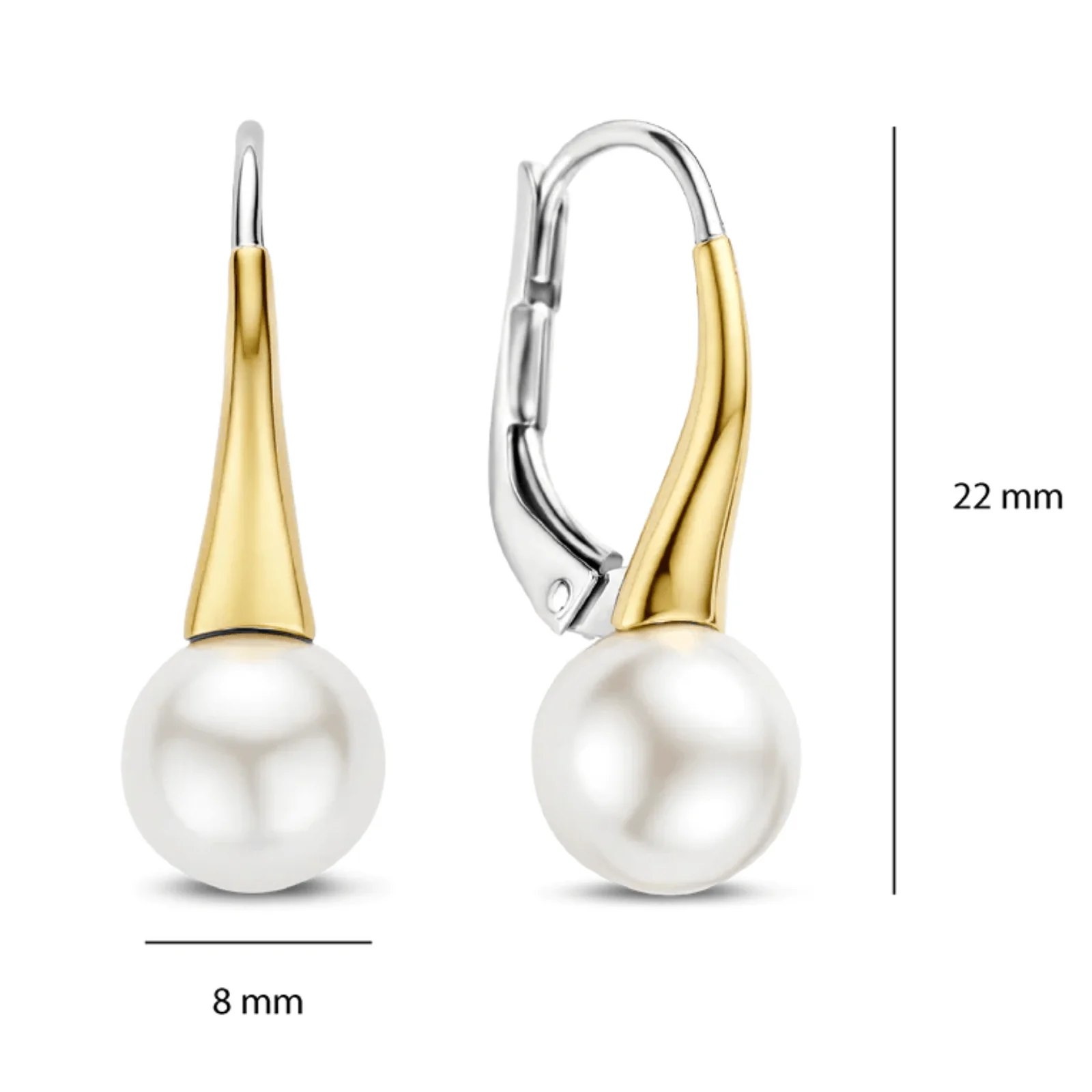 Ti Sento Gold Pearl Drop Earrings - Image 2
