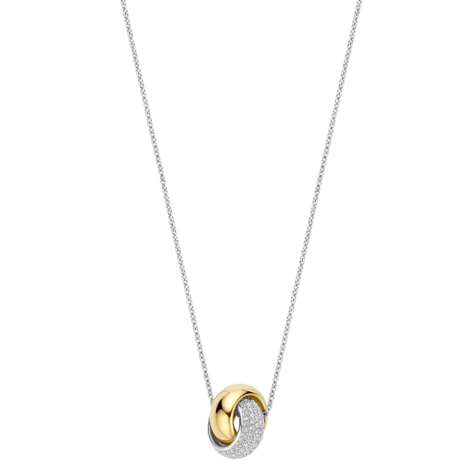 Ti Sento Gold & Silver Crossover Pendant Necklace