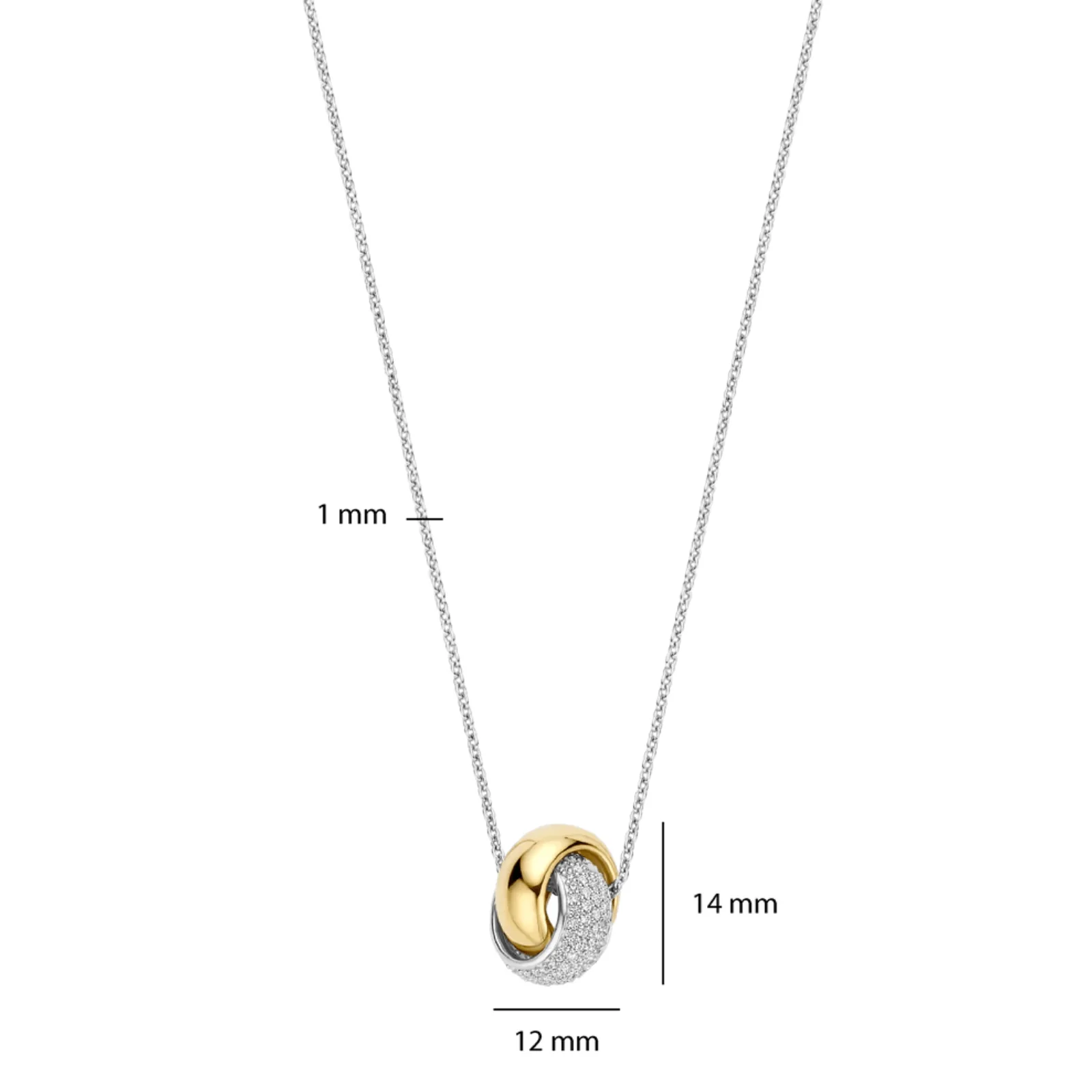 Ti Sento Gold & Silver Crossover Pendant Necklace - Image 2