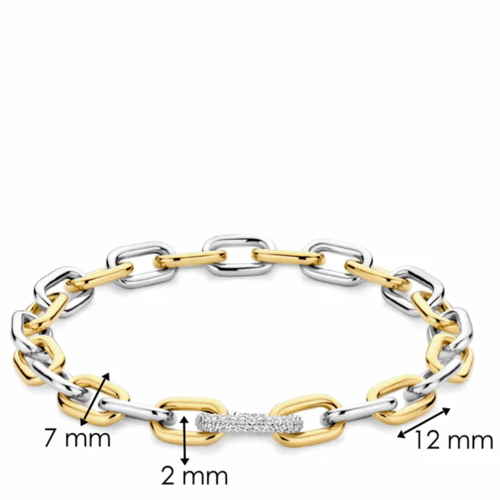 Ti Sento Gold & Silver Oval Link Bracelet - Image 3