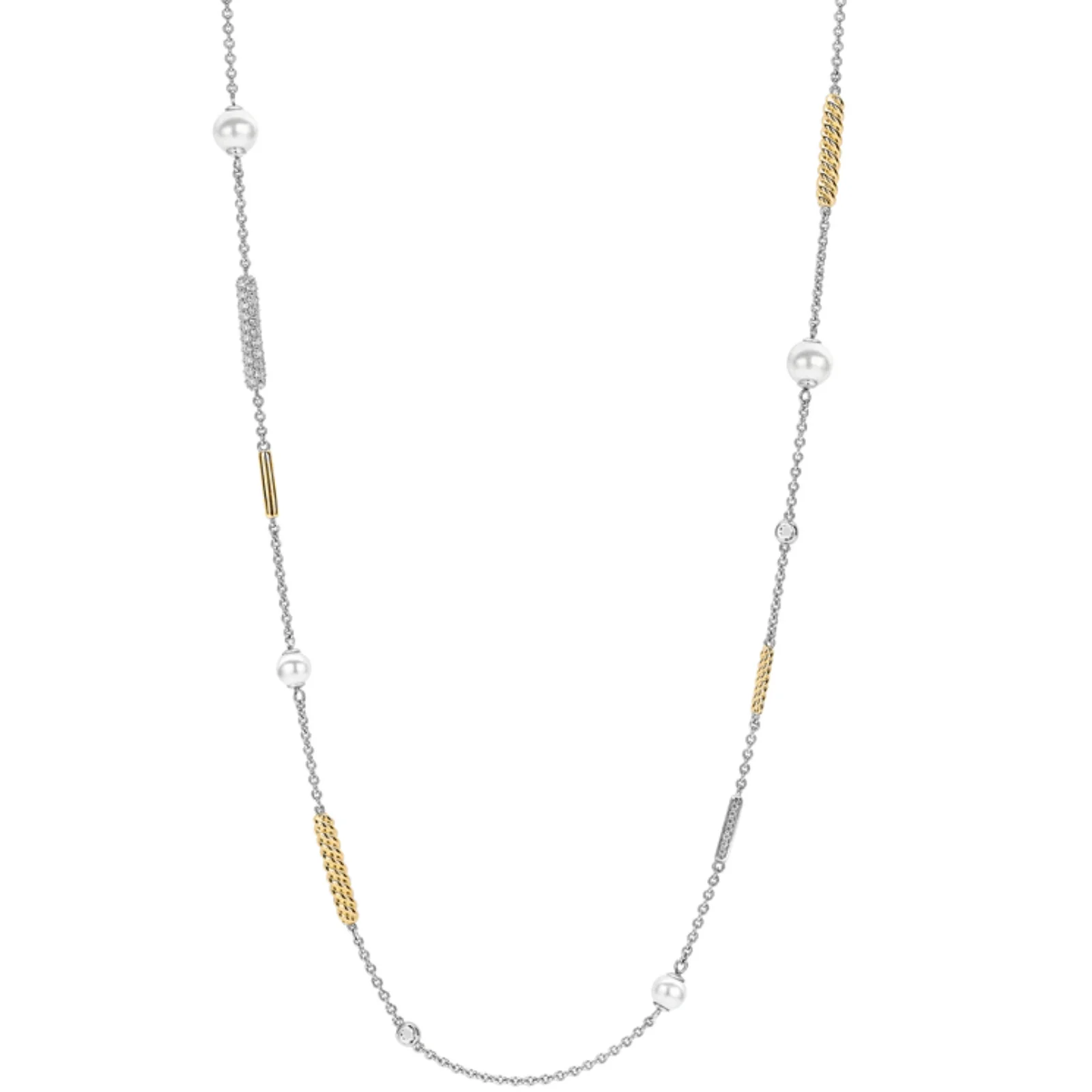 Ti Sento Gold, Silver & Pearl Mid Length Necklace