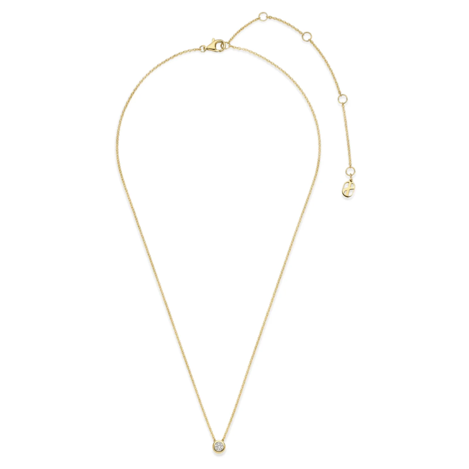 Ti Sento Gold Single Solitaire Necklace - Image 2