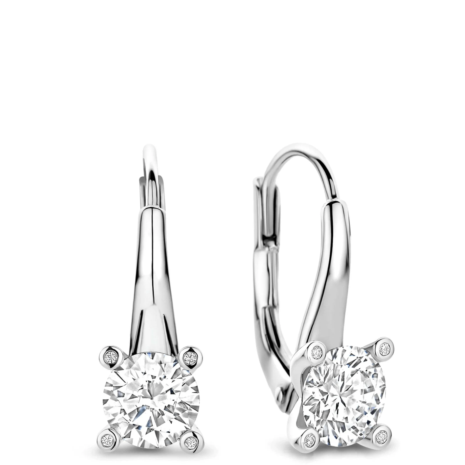 Ti Sento Silver Leverback Hoop Earrings