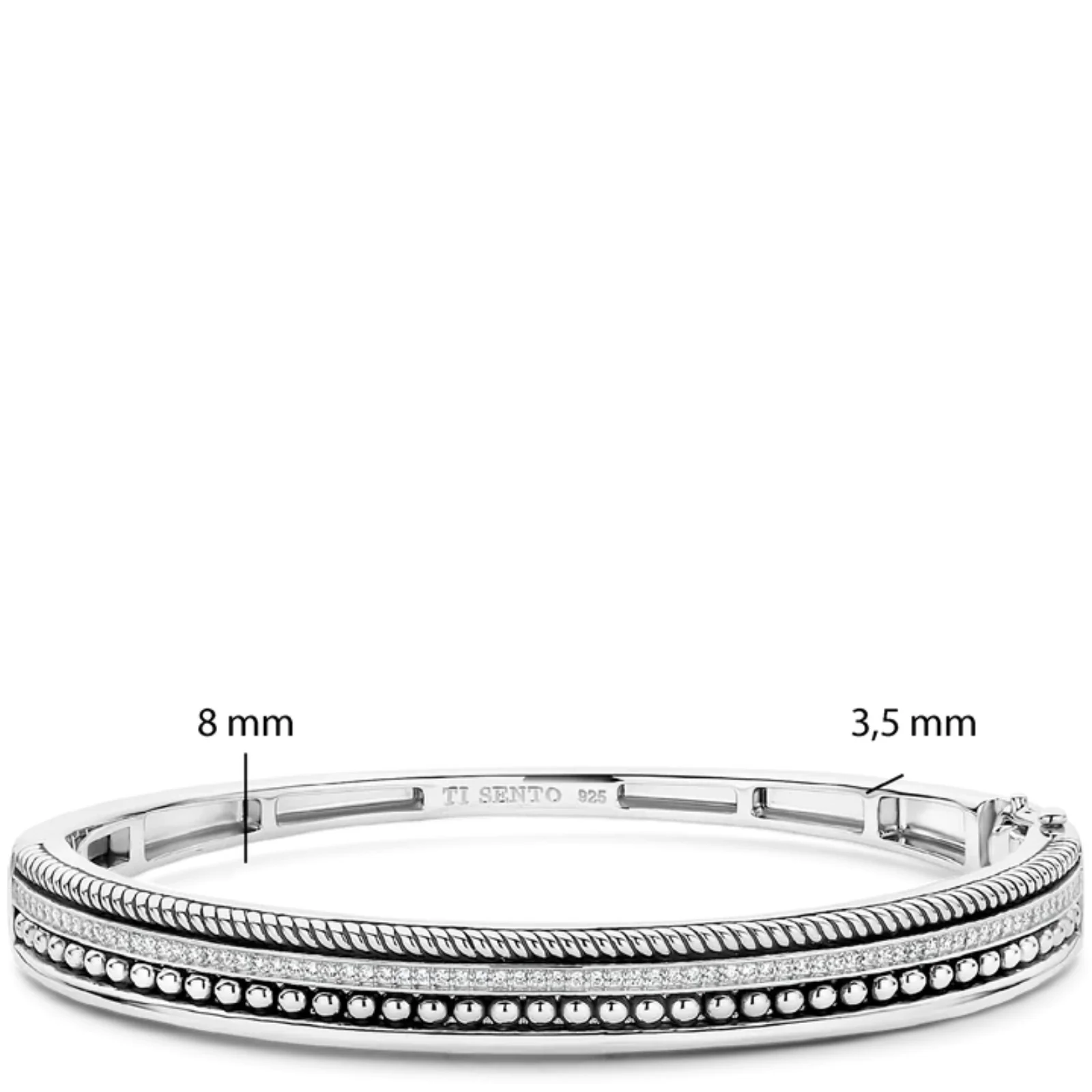 Ti Sento Silver Statement Bangle - Image 3