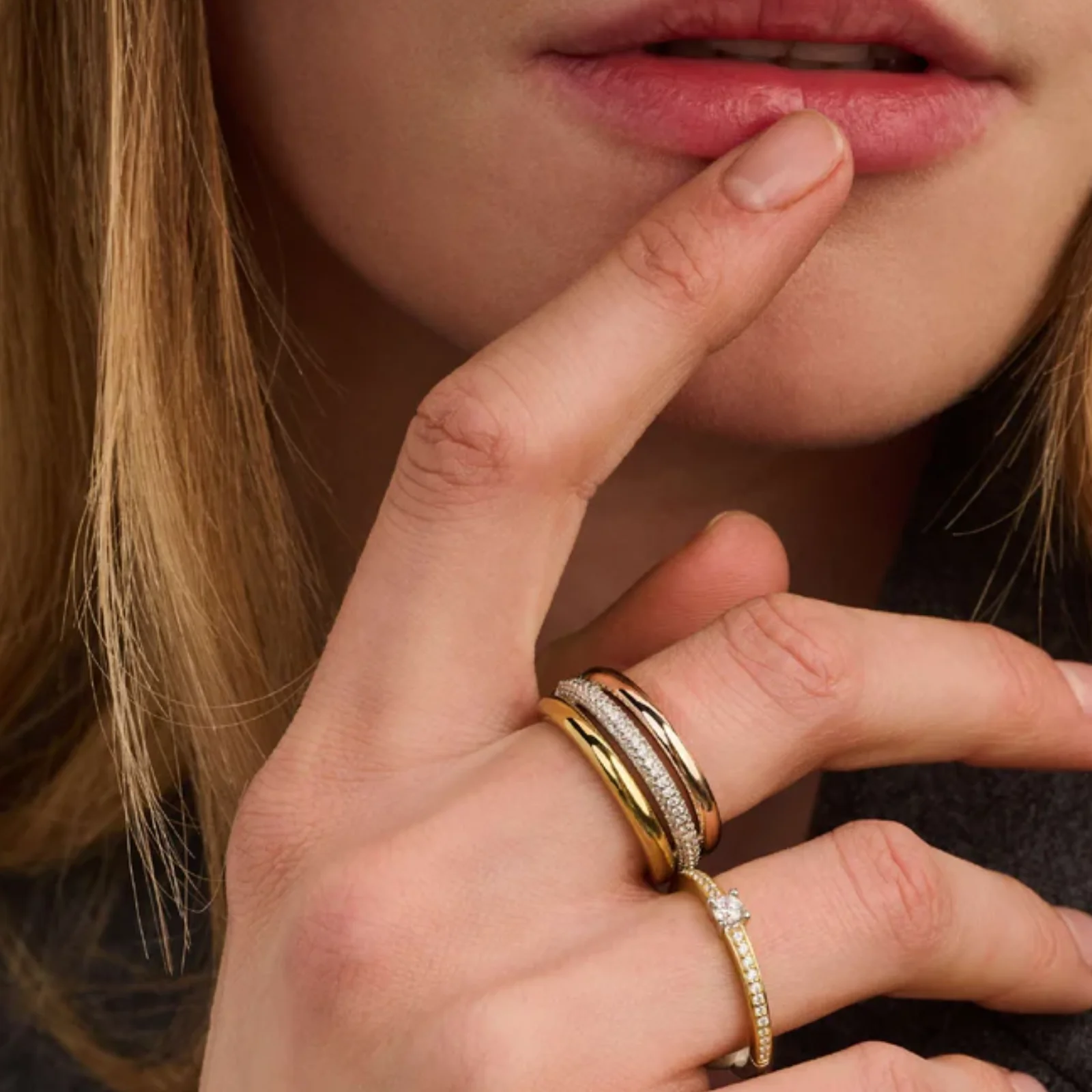 Ti Sento Three Tone Chunky Ring - Image 4
