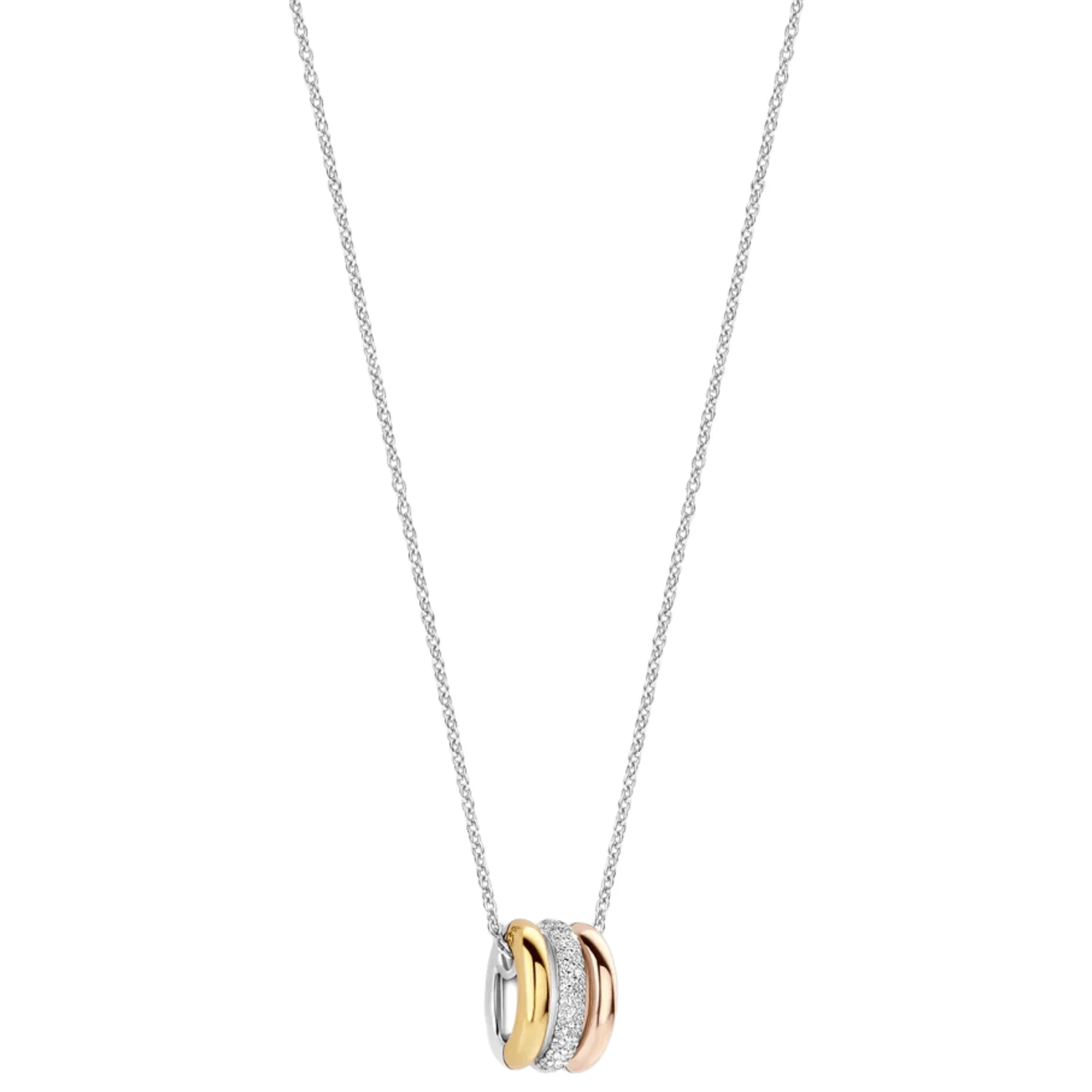 Ti Sento Three Tone Pendant Necklace - Image 2