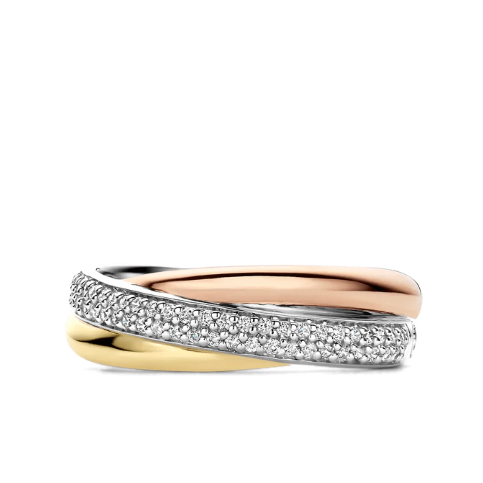 Ti Sento Three Tone Triple Layered Ring - Image 2