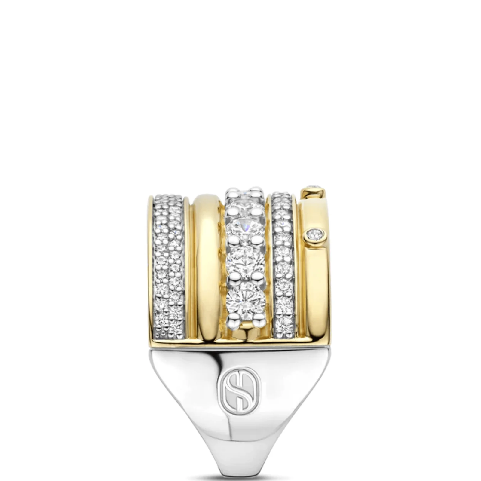 Ti Sento Two Tone Gold Chunky Ring - Image 2