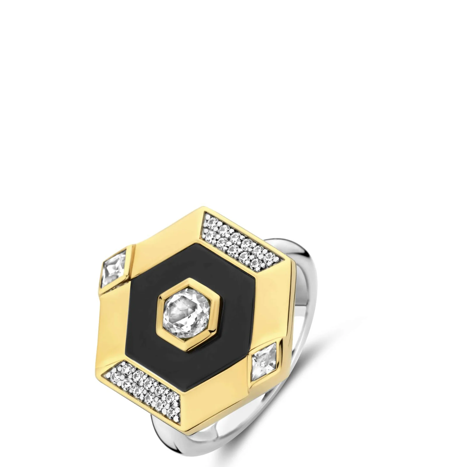 Ti Sento Two Tone Hexagon Ring