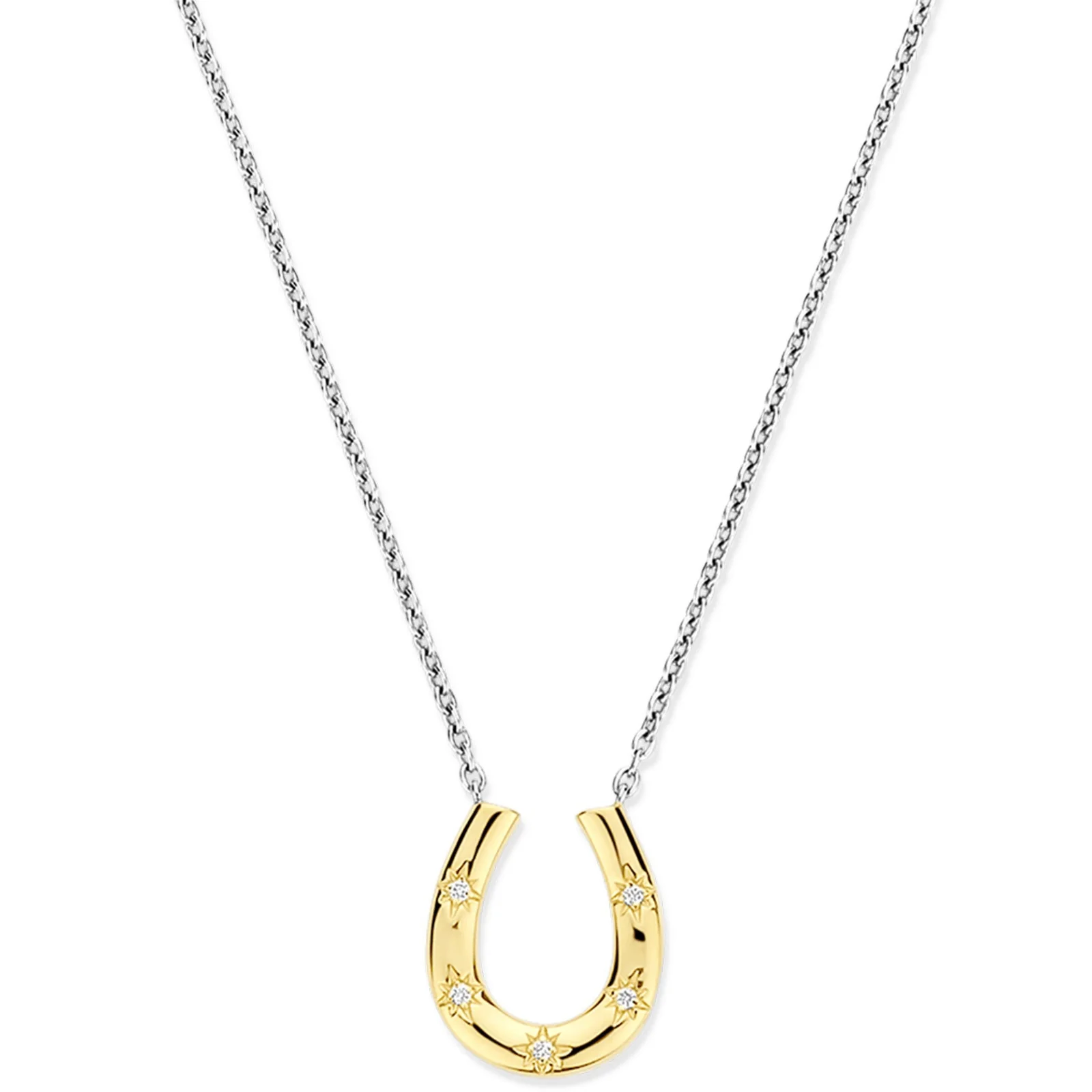 Ti Sento Two Tone Horseshoe Necklace