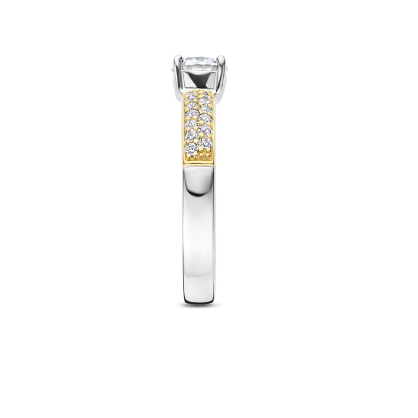 Ti Sento Two Tone Large Single Zirconia Ring - Image 2