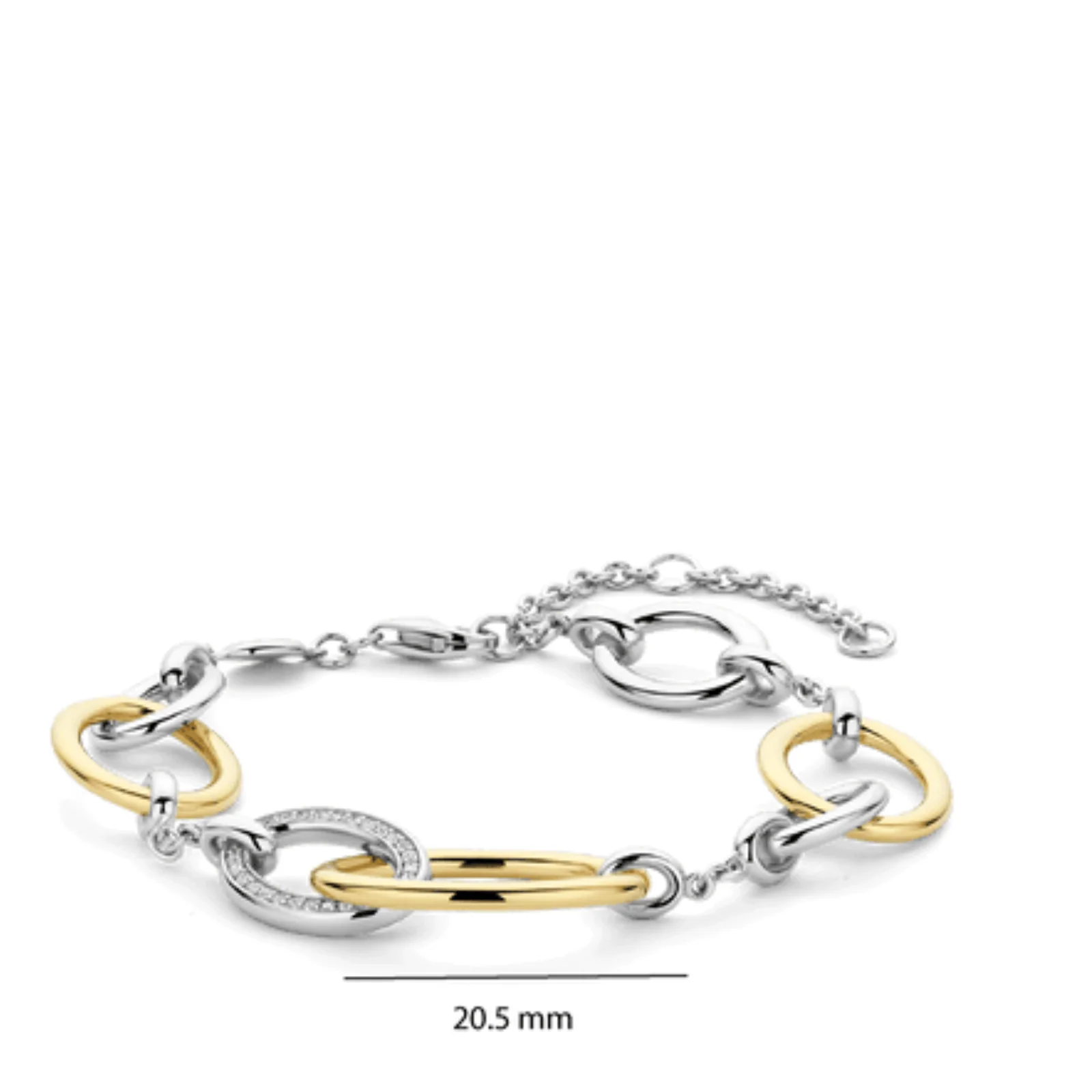 Ti Sento Two Tone Oval Link Bracelet - Image 2