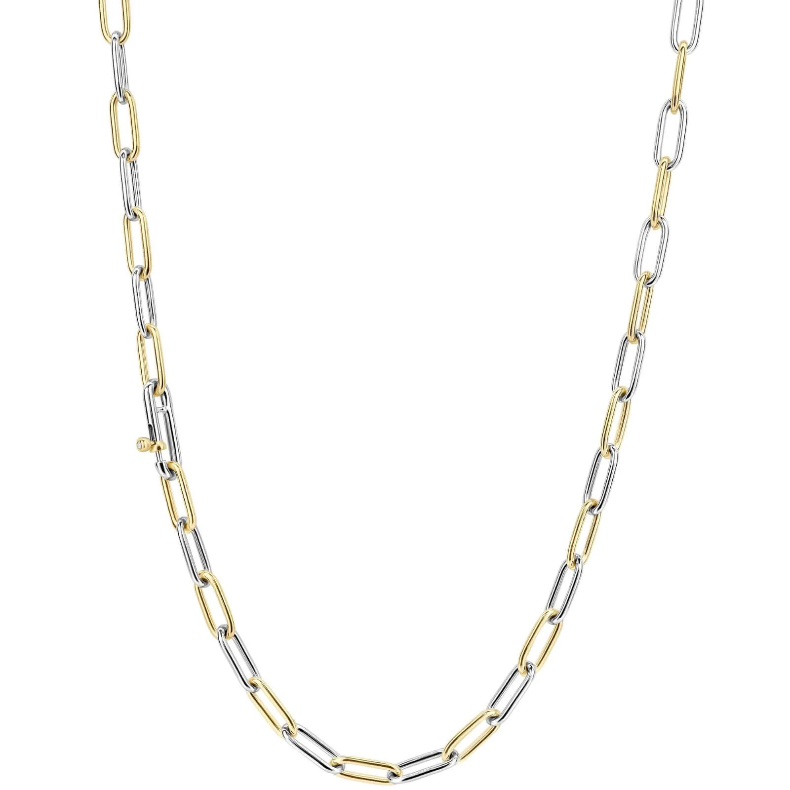 Ti Sento Two Tone Oval Link Necklace