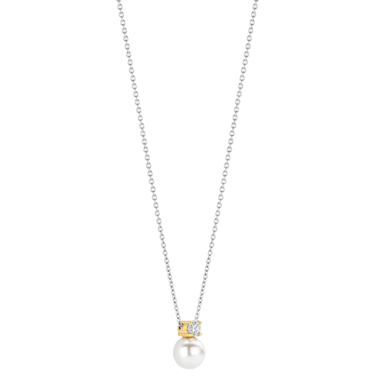 Ti Sento Two Tone Pearl Pendant Necklace - Image 2