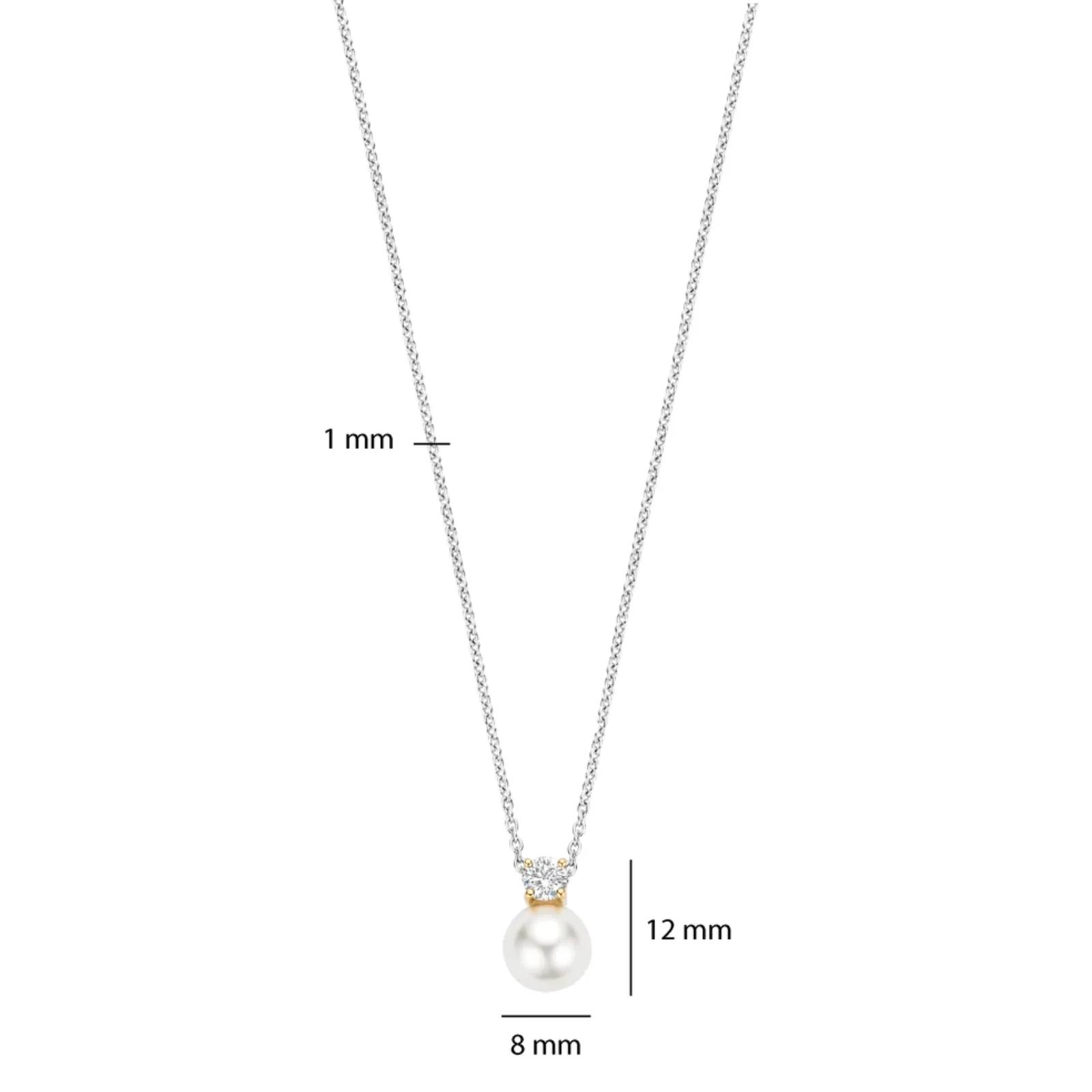 Ti Sento Two Tone Pearl Pendant Necklace - Image 3