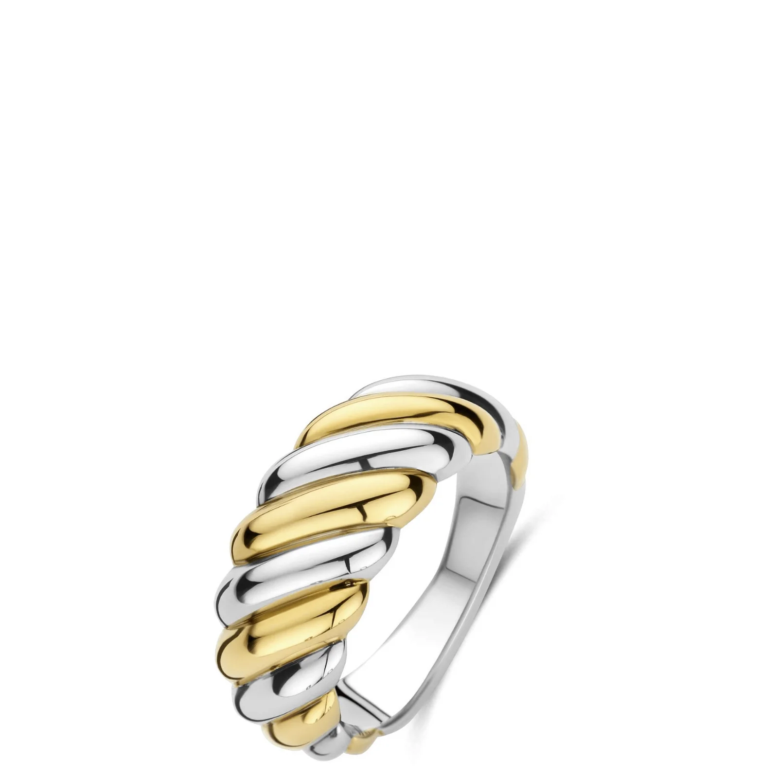 Ti Sento Two Tone Ridged Domed Ring