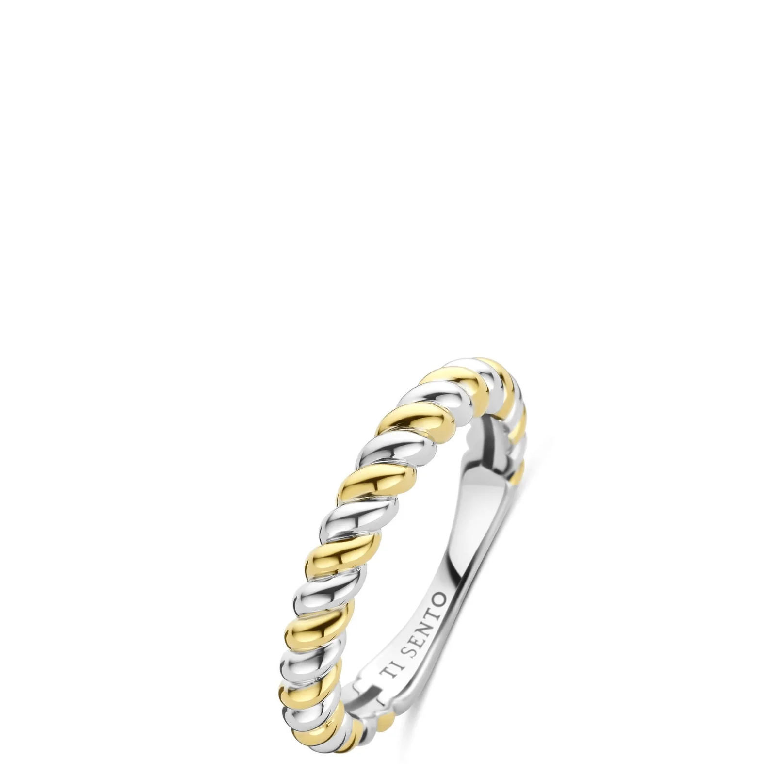 Ti Sento Two Tone Ridged Fine Ring