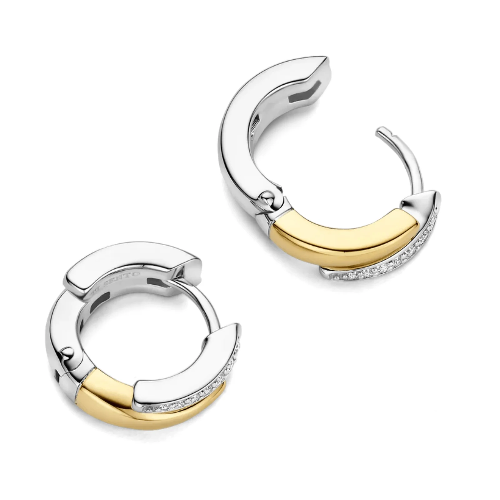 Ti Sento Two Tone Small Hoop Earrings - Image 2