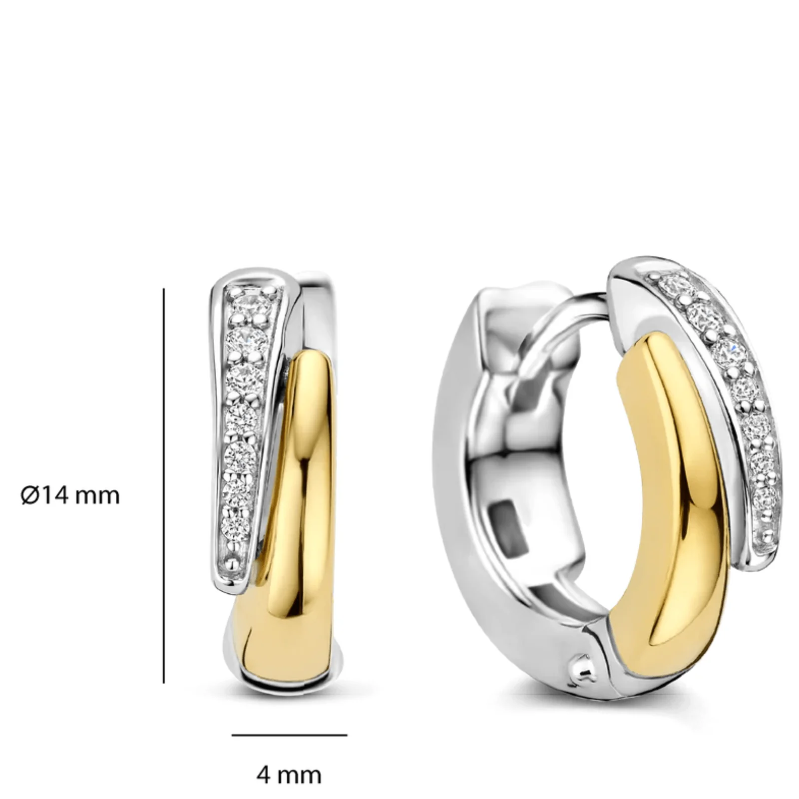 Ti Sento Two Tone Small Hoop Earrings - Image 3