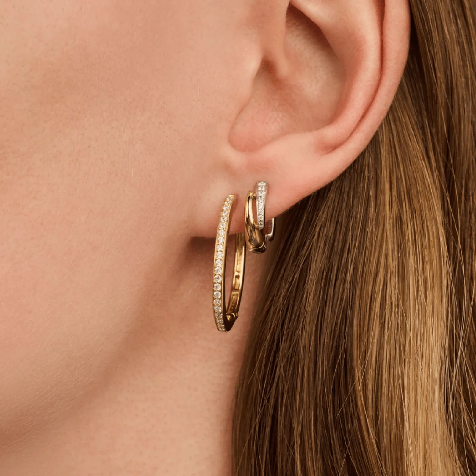 Ti Sento Two Tone Small Hoop Earrings - Image 4