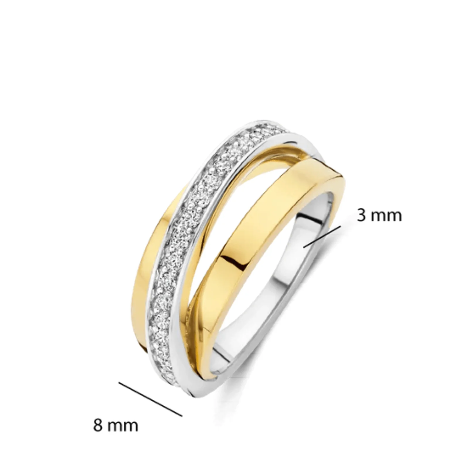 Ti Sento Two Tone Triple Band Ring - Image 3