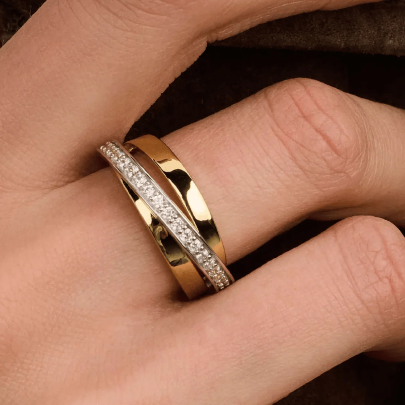 Ti Sento Two Tone Triple Band Ring - Image 4