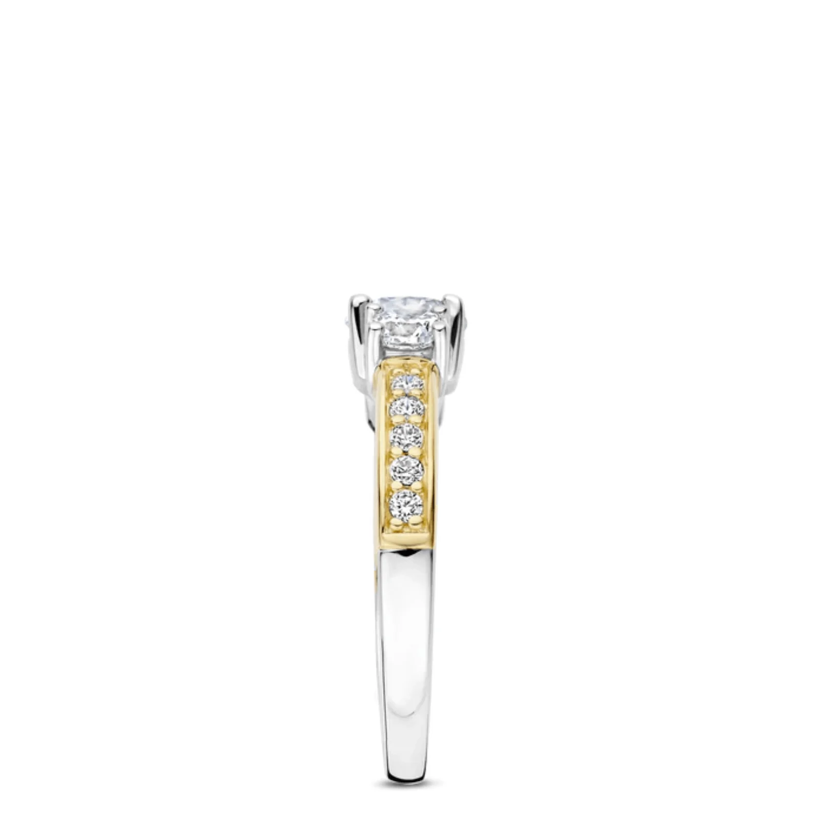 Ti Sento Two Tone Triple Round Zirconia Ring - Image 2