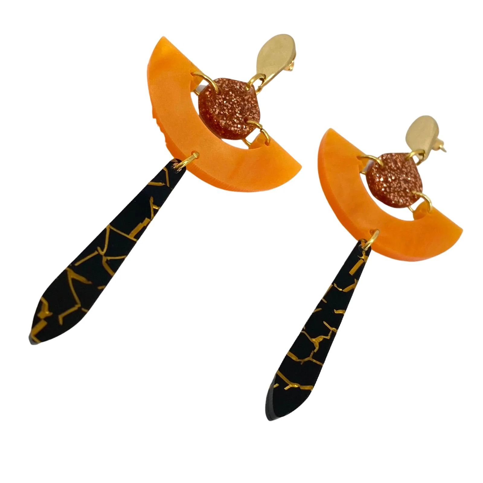 TooLally Daphnes Earrings - Orange Pearl - Image 2
