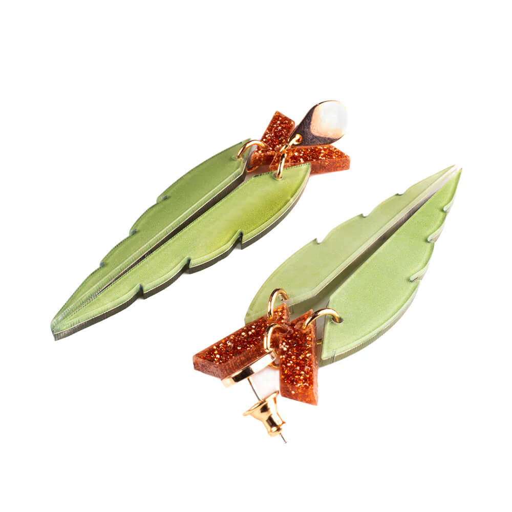 TooLally Kingfishers Earrings - Jade Stone - Image 2